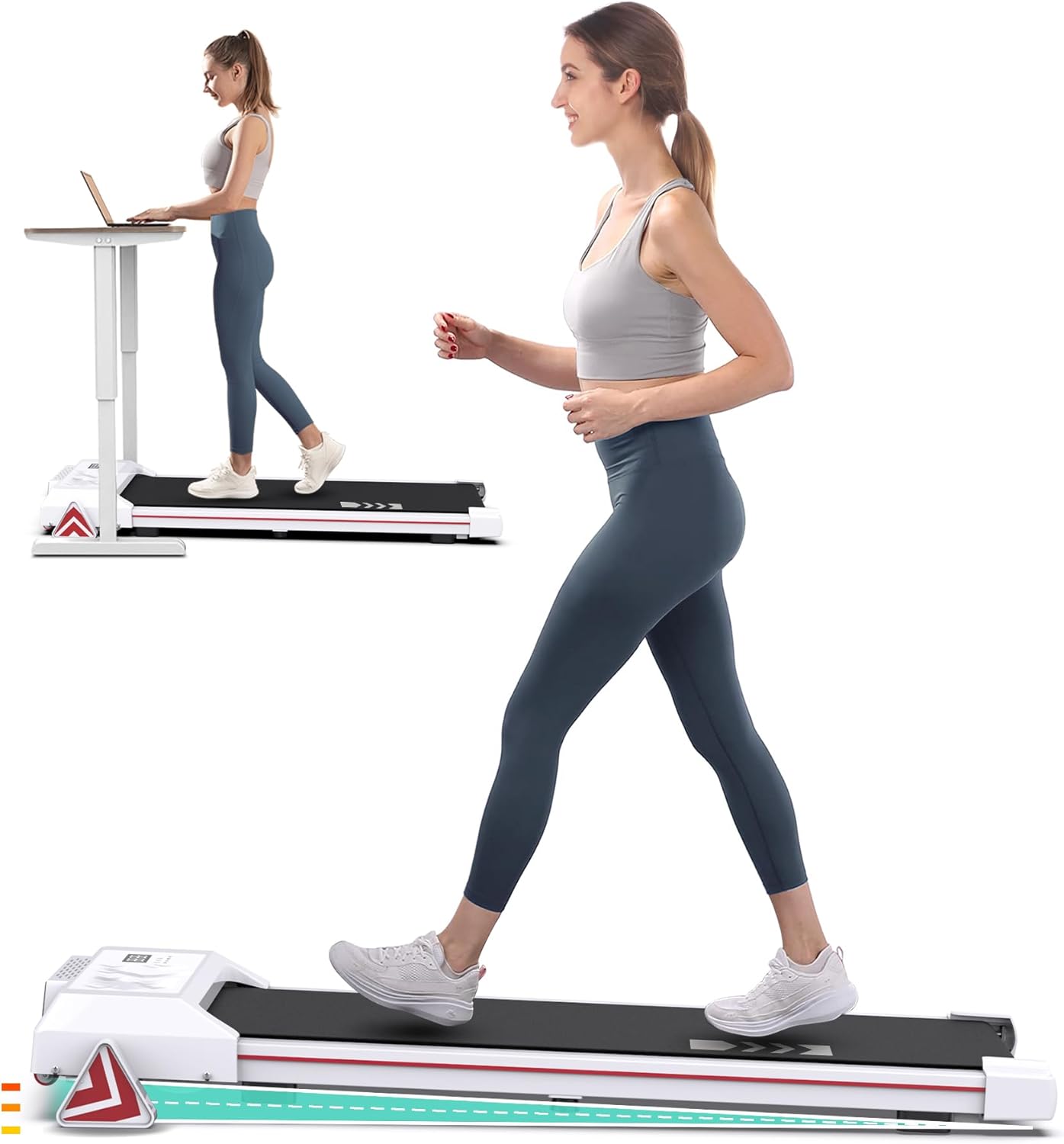 Redliro B0CJY24ZBH Walking Pad with Incline Under Desk Treadmill Portable Compact Installation-Free Treadmills for Home Office with 265lbs Capacity Small Jogging Machine with Remote Control