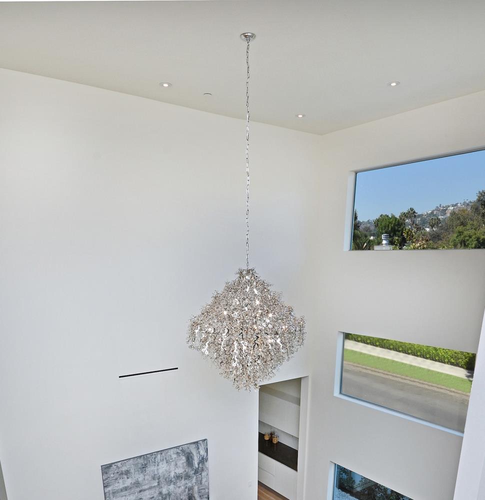 Comet 13-Light Polished Chrome Pendant with Beveled Crystal