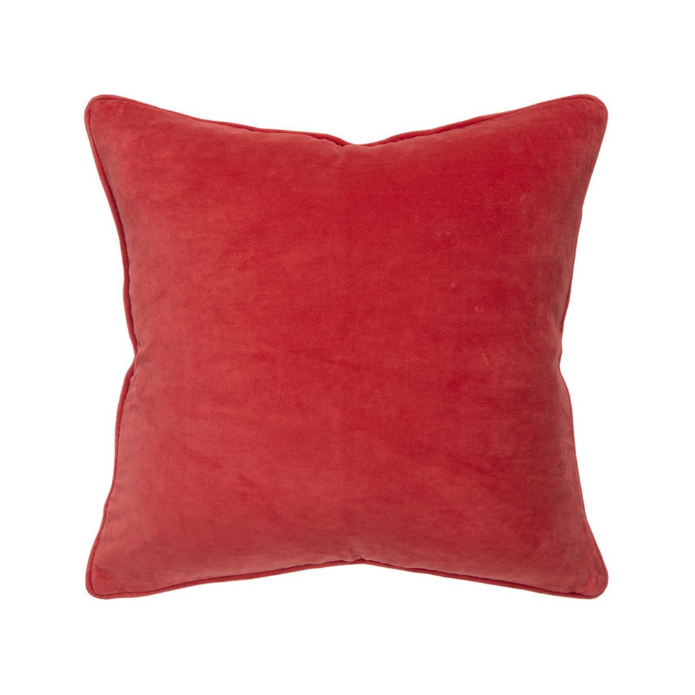 Slickblue 20-in Square Red Cotton Throw Pillow with Zipper Closure and Polyester Fill Insert for Living Room Sofa Chair or Bed Decor