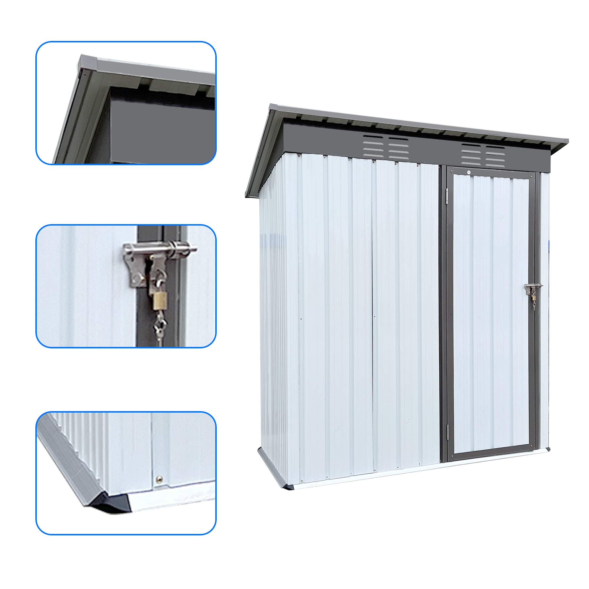 WELLFOR GT-HPY-3733GR-A Metal-Storage-Buildings-Sheds - View #4