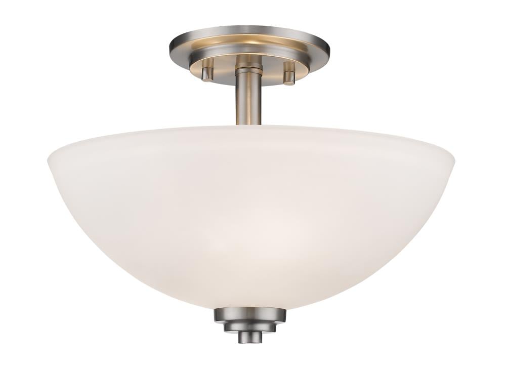 Ashton 3-Light Brushed Nickel Semi-Flush Mount with Matte Opal Shade