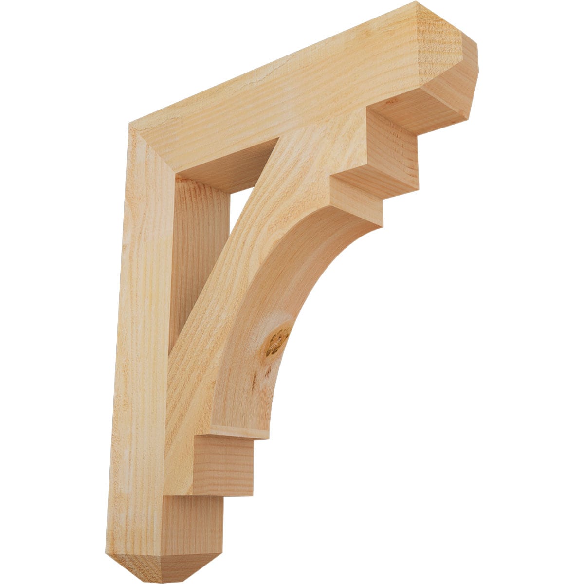 Ekena Millwork BKT04X20X24MRC04RDF Merced craftsman rough sawn 4-in x 20-in x 24-in Douglas fir Brown Wood Standard bracket
