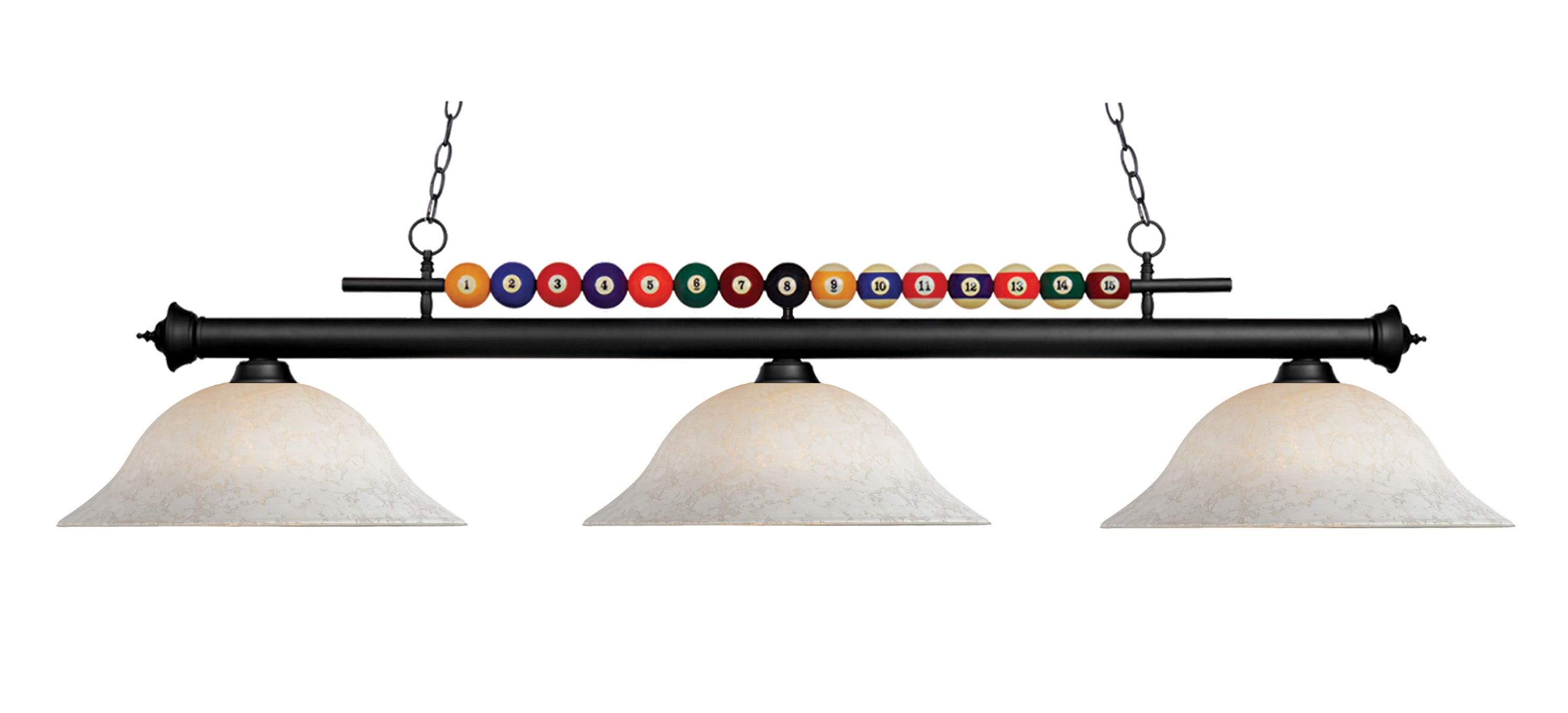 Z-Lite 170MB-WM16 Shark Matte Black Incandescent Medium base (E-26) Pool Table Lighting