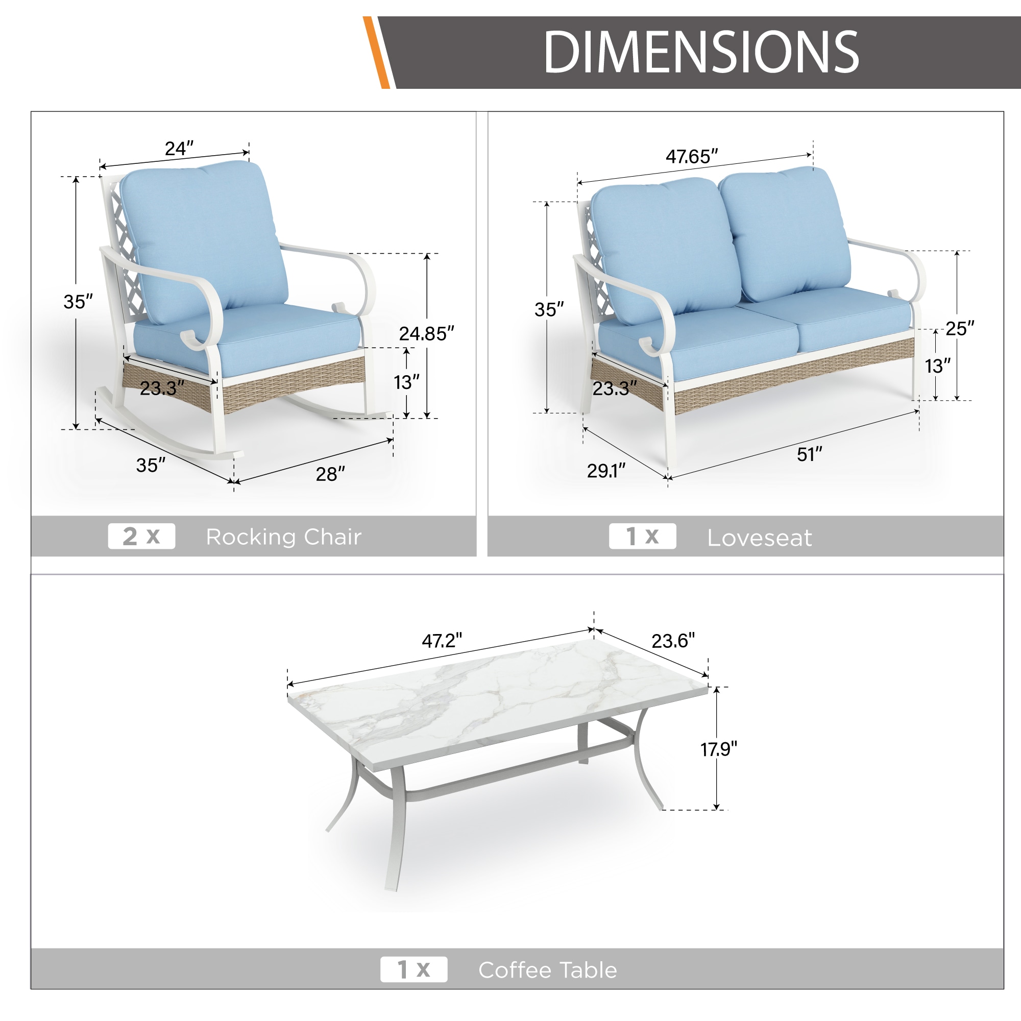 Sunshine Valley CP002-01-4-BL Patio-Conversation-Sets - View #8