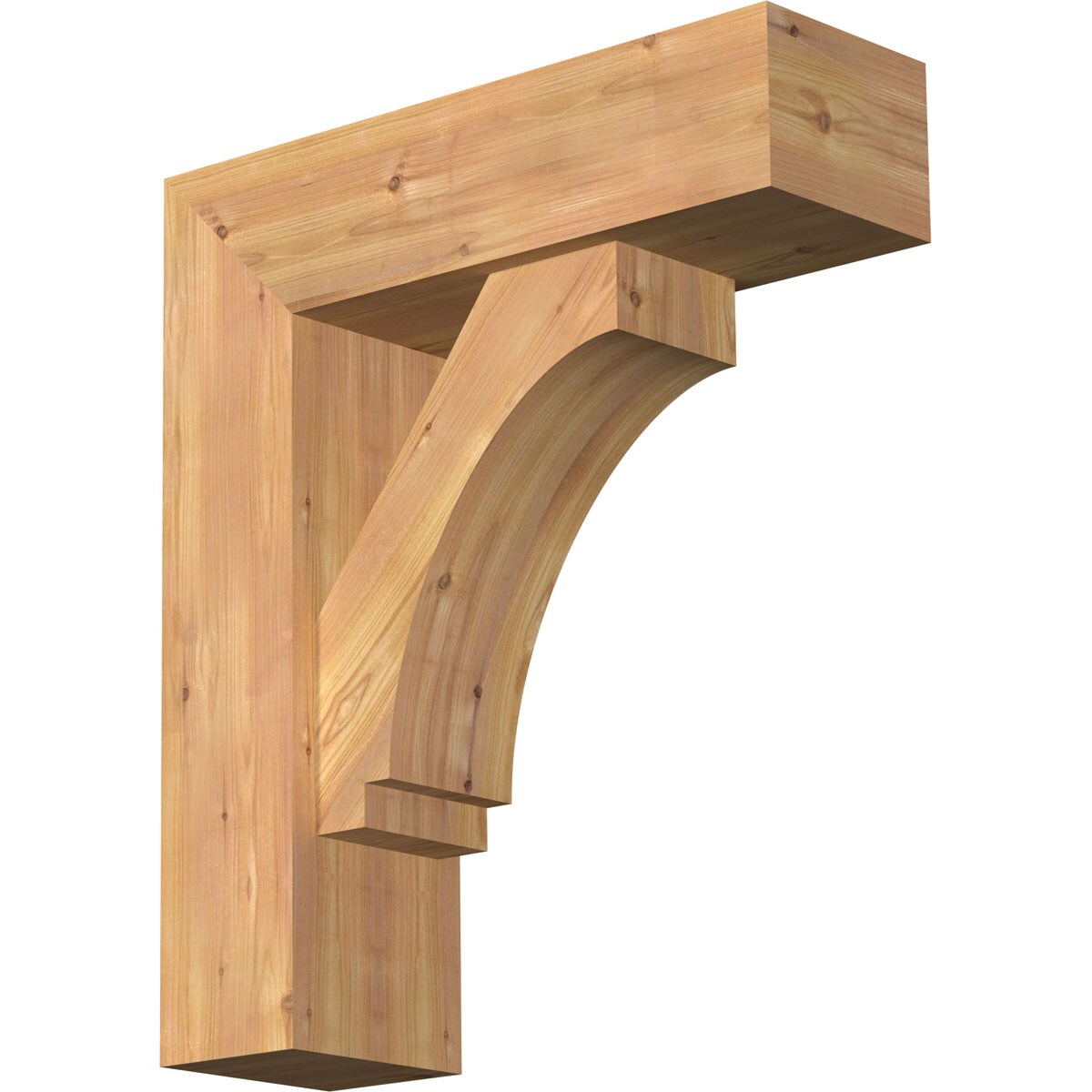 Ekena Millwork 1462775 Imperial Block Smooth Bracket with Offset Brace Western Red Cedar Wood Standard Bracket