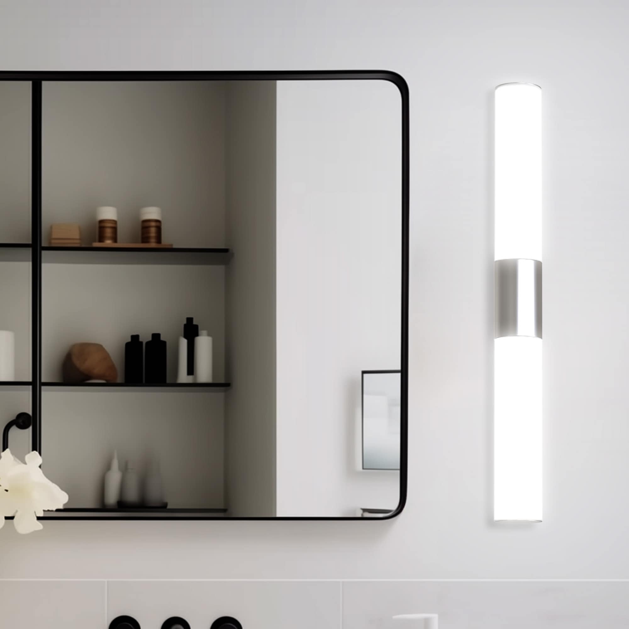 YANSUN L-WL081 21.65-in 1 -Light Chrome Integrated LED Modern/contemporary Vanity light
