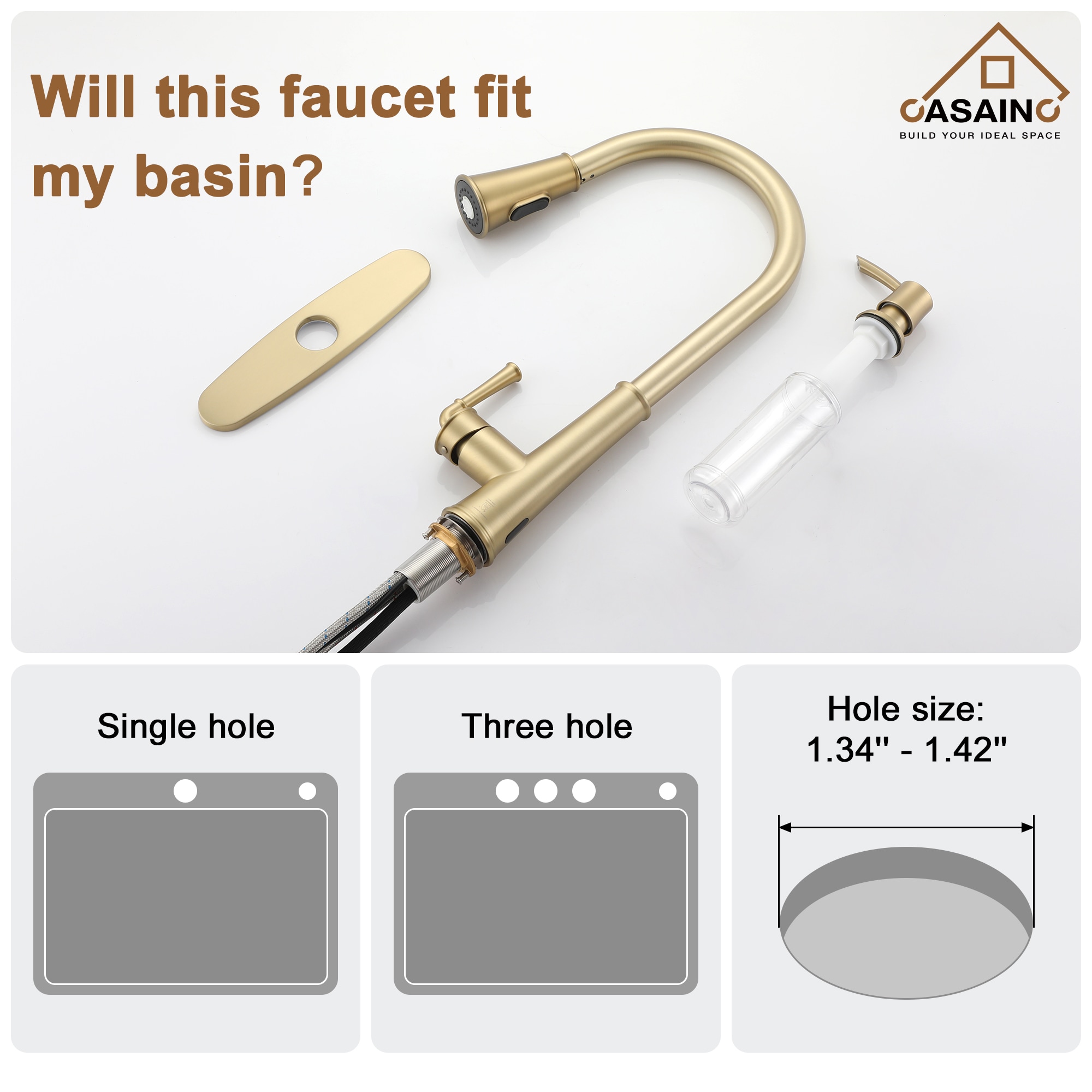 CASAINC CA-W3085-BG Kitchen-Faucets - View #5