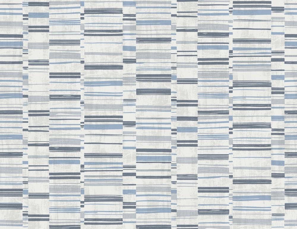 A-Street Prints 2949-60802 Imprint 60.8-Sq. Feet Blue Vinyl Textured Stripes 3D Unpasted Wallpaper