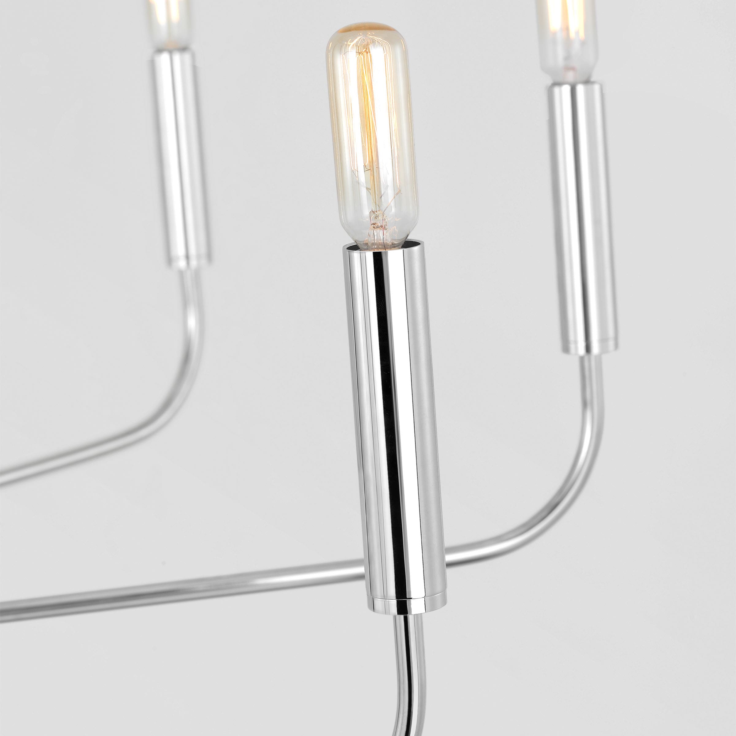 Brianna Polished Nickel 48" Modern Minimalist Chandelier