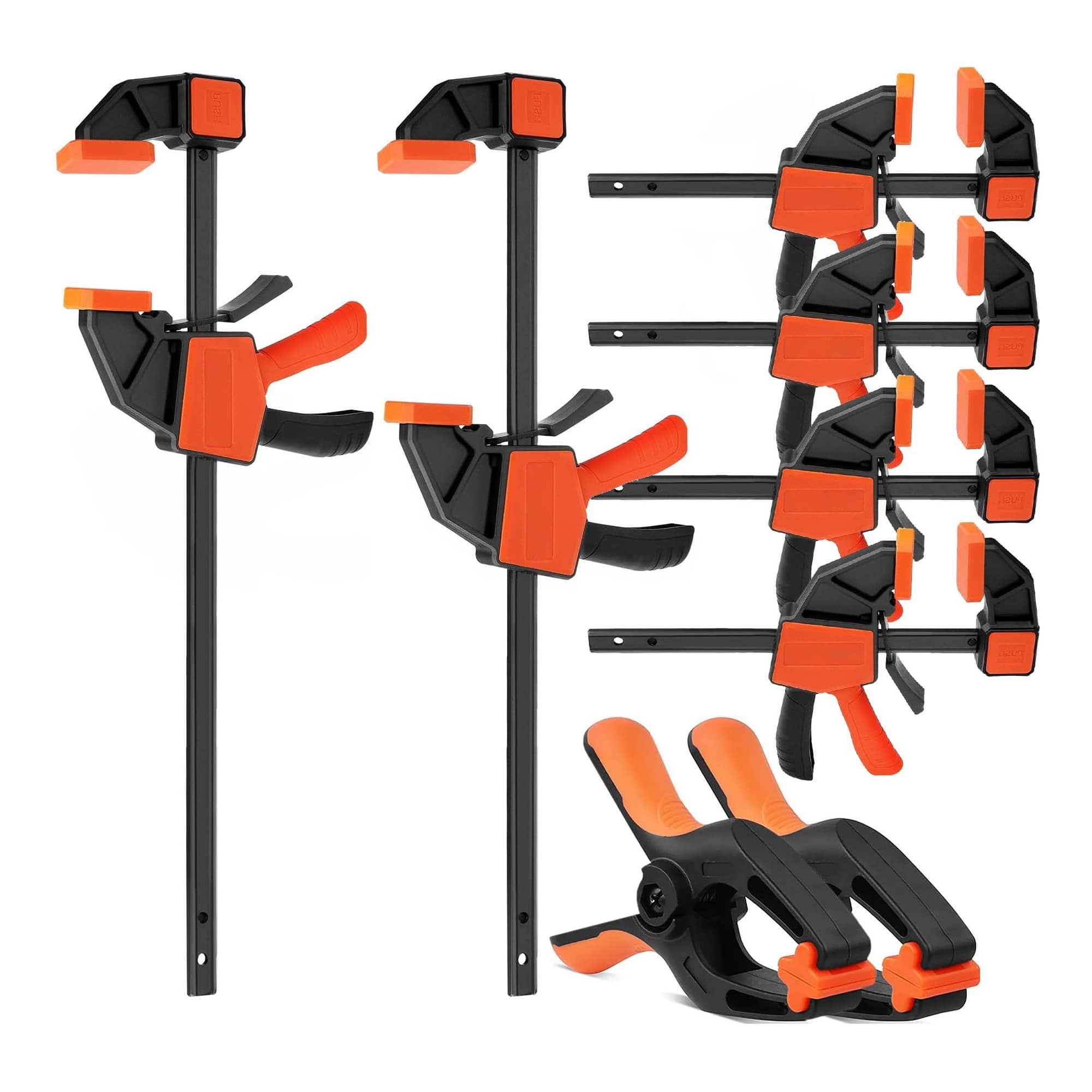 Etokfoks  8-Pack Bar Clamps for Woodworking 12 and 6 Inch Wood Working Clamp Sets Quick Clamps F Clamp with 150 LBS Load Limit