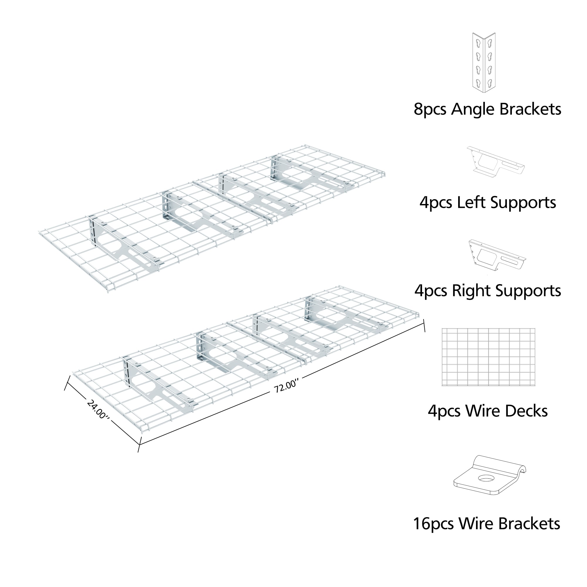 Shuntong SH-2X6-WH-02 Wall-Mounted-Shelving - View #2