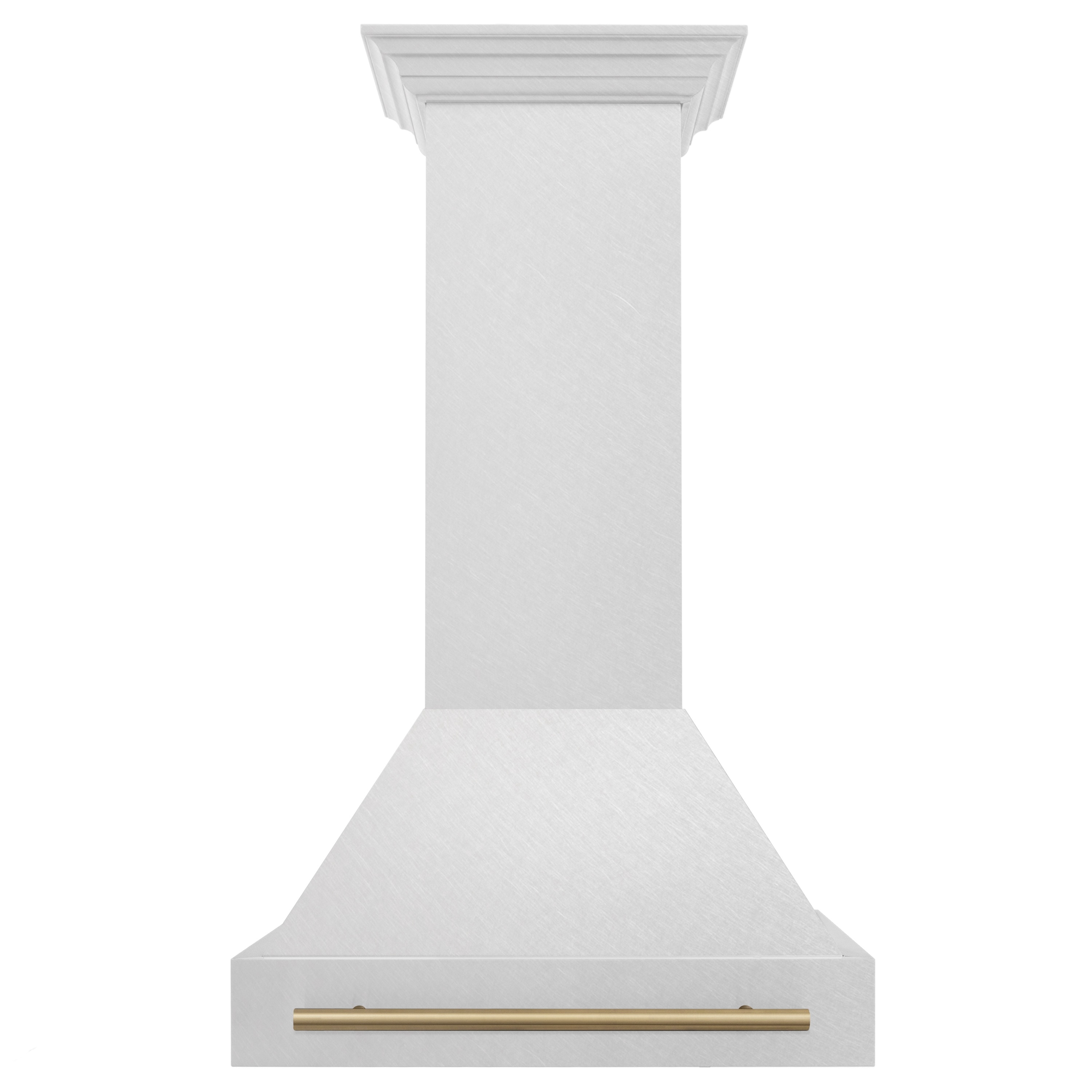 ZLINE KITCHEN & BATH 8654SNZ-30-CB 30 inch Ducted 400-CFM Satin Stainless Steel, Champagne Bronze Handle Wall-Mounted Range Hood