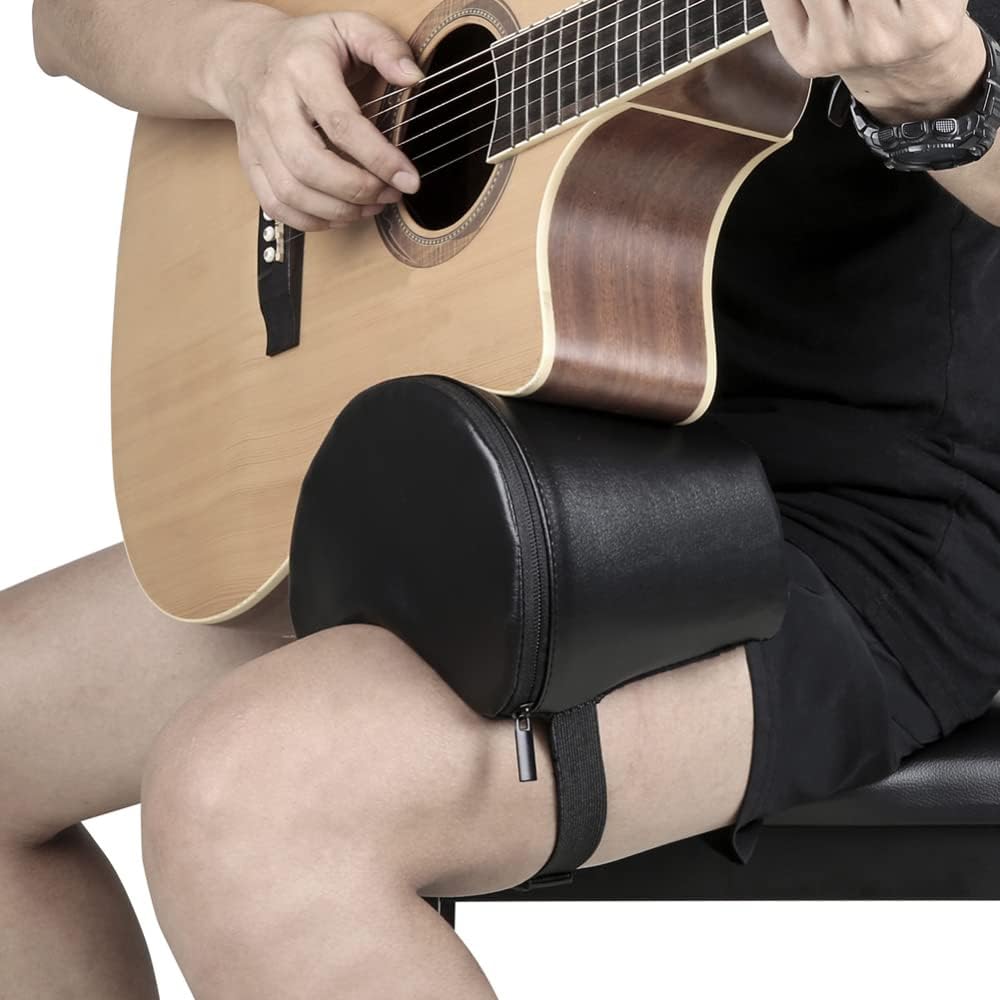 GAOMON Portable Guitar Leg Support Cushion with Soft Sponge and Straps Rest Aid for Comfortable Playing Guitar Accessory