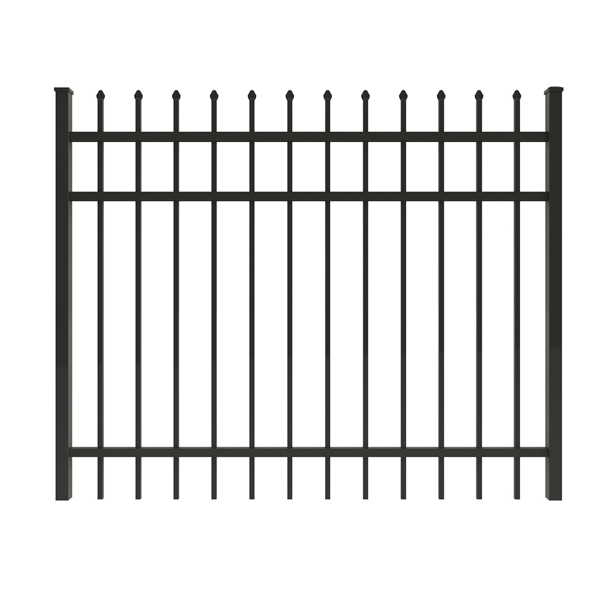 Ironcraft 833667 Orleans 4-ft H x 5-ft W Black powder-coated Aluminum Yard Walk-thru Decorative metal Fence gate