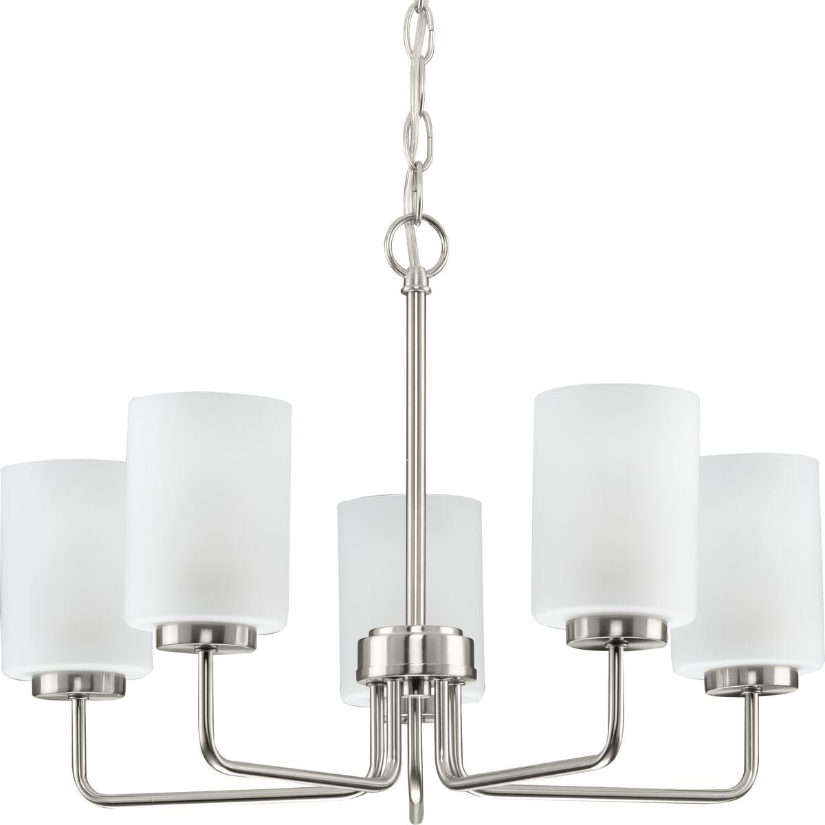 Progress Lighting Merry 5-Light Brushed Nickel Transitional Chandelier ...