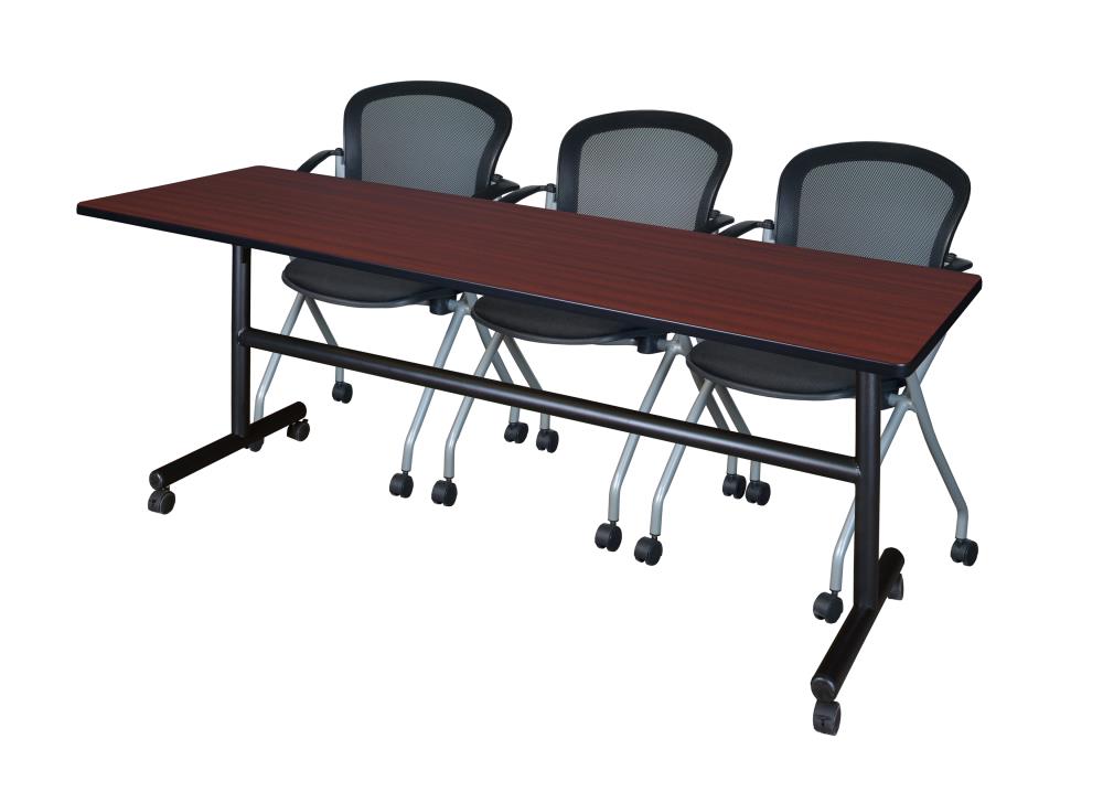 Regency MKFT8424MH23BK Training Brown 4-Person Training Table (84-in W x 29-in H)