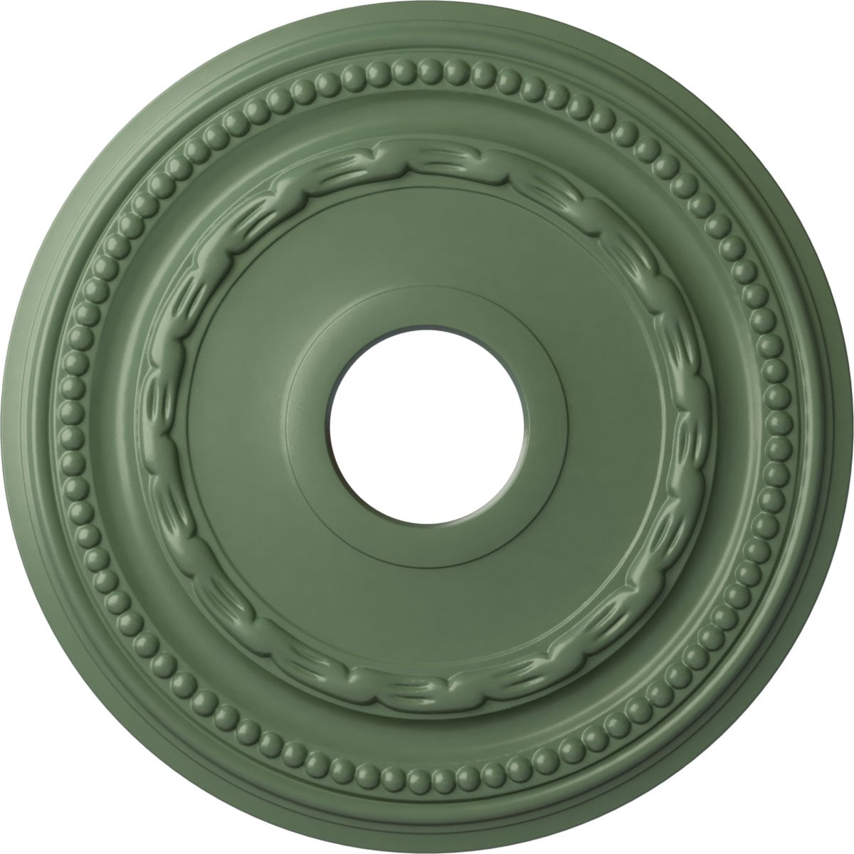 Ekena Millwork CM15FEAGF Federal 15.375-in W x 15.375-in L Painted Athenian Green Polyurethane Whole Ceiling Medallion