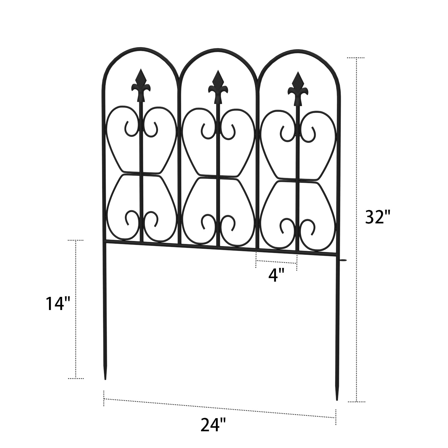 MIDHAM 0.315-in x 24-in x 32-in 10-Pack Black Metal Steel Decorative ...