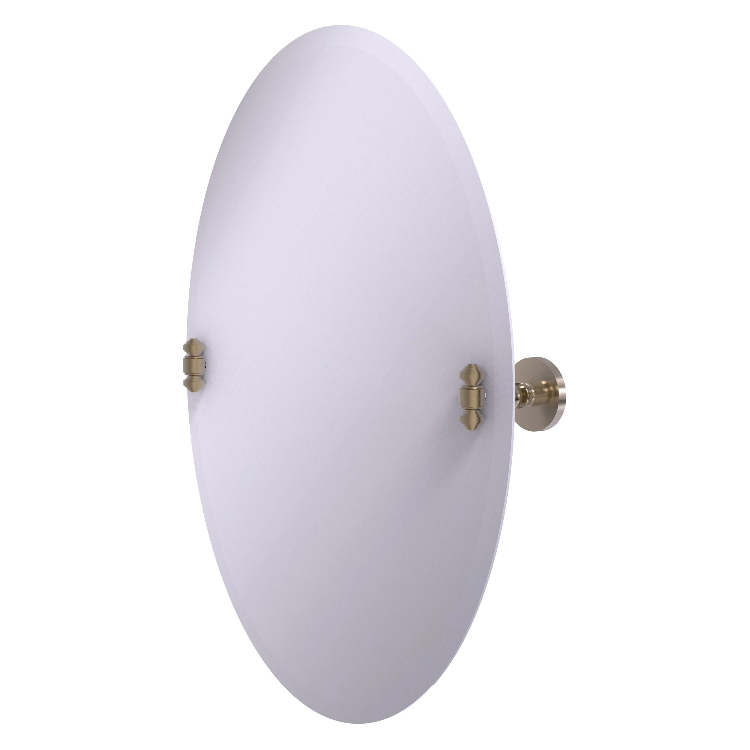 Allied Brass SB-91-PEW Southbeach 21-Inches x 28-Inches Beveled Frameless Oval Tilting Bathroom Vanity Mirror ( Antique Pewter )