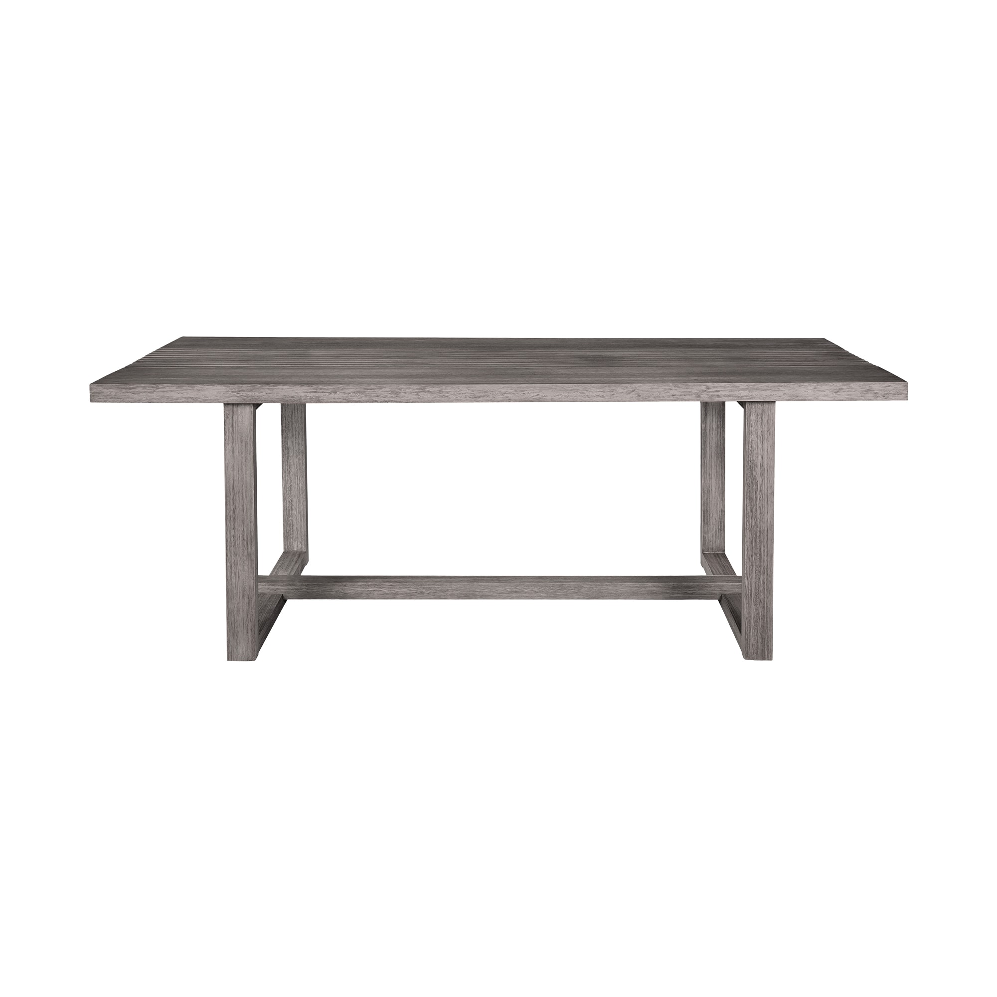 Armen Living LCVIDIGRYEUC Gray Patio Dining Set Wood Rectangle Table with 1 Gray Cushions Stationary Chairs