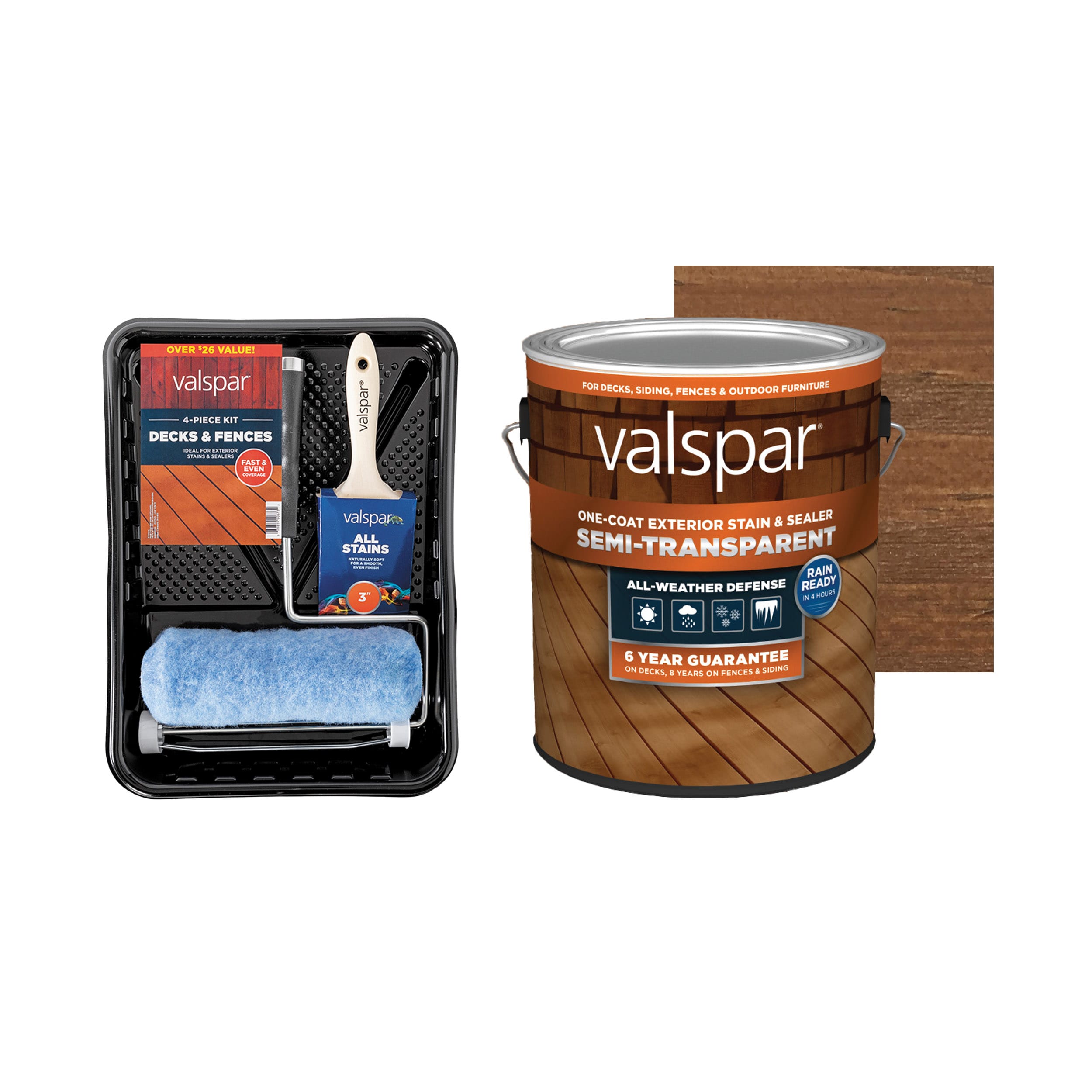 Valspar Semi-Transparent Pinebark Exterior Stain Project Kit