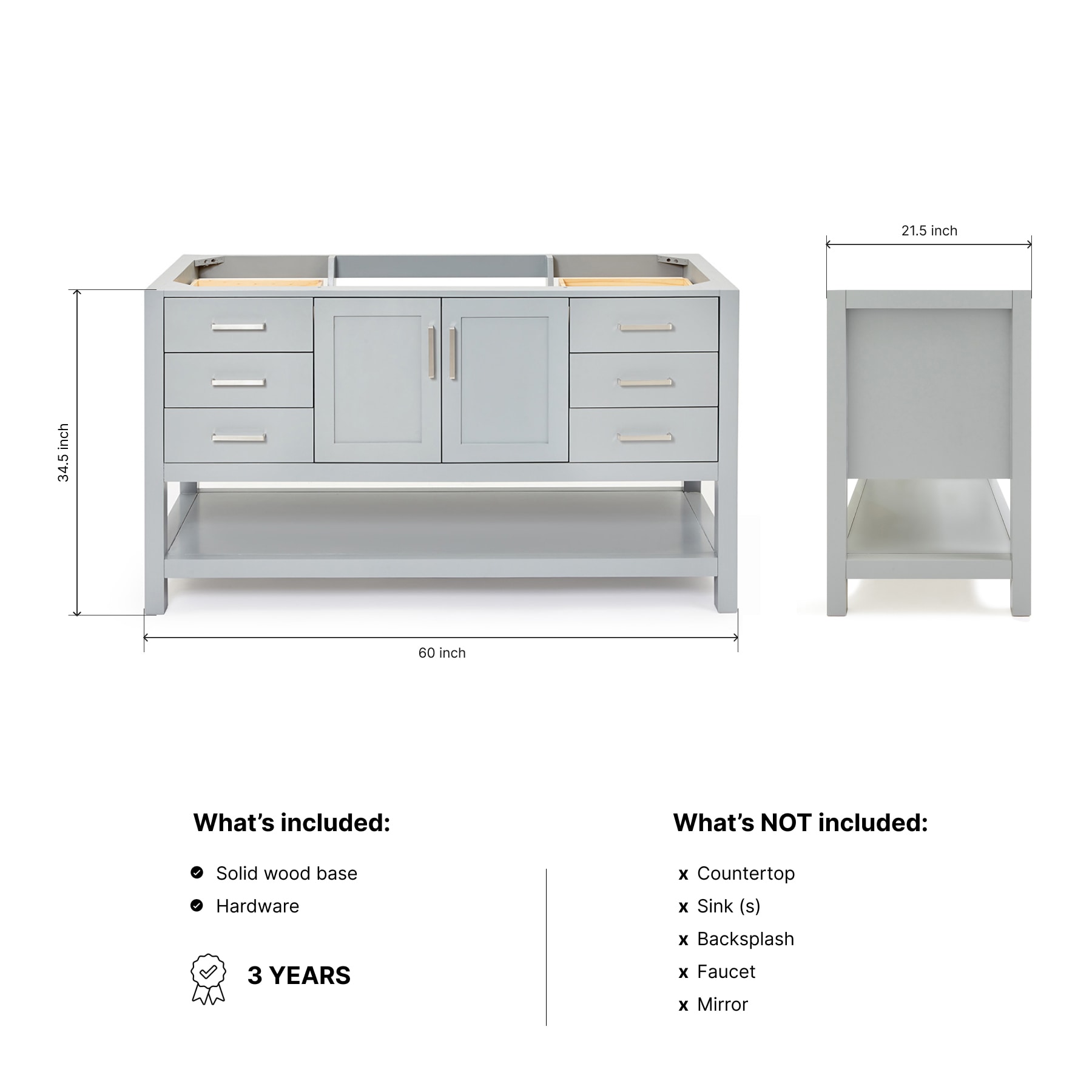 ARIEL S060S-BC-GRY vanities - View #3