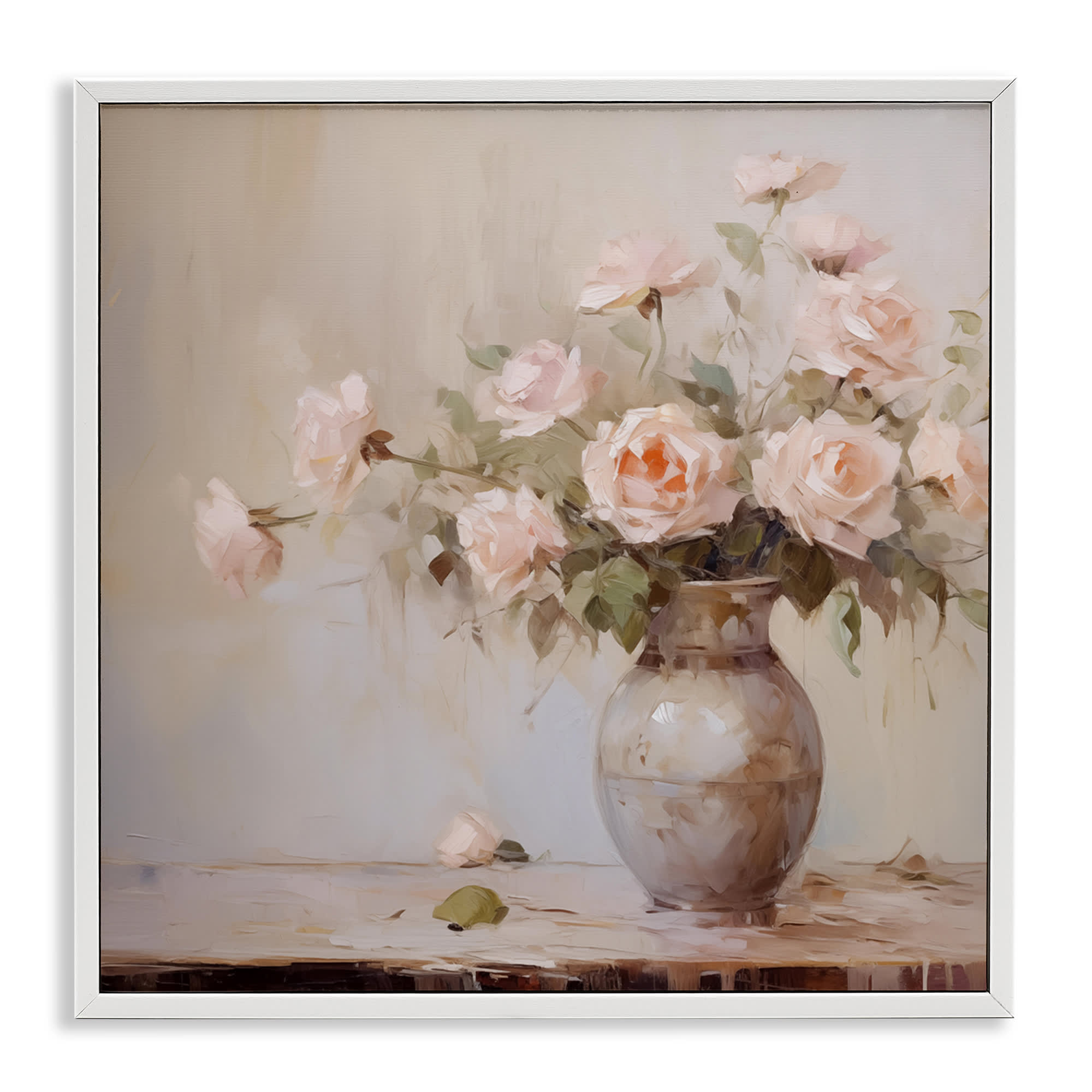 Stupell Industries BT-630-WFR-24X24 Romantic Rose Bouquet White Framed Giclee Art By Arlington Prints 24 x 24