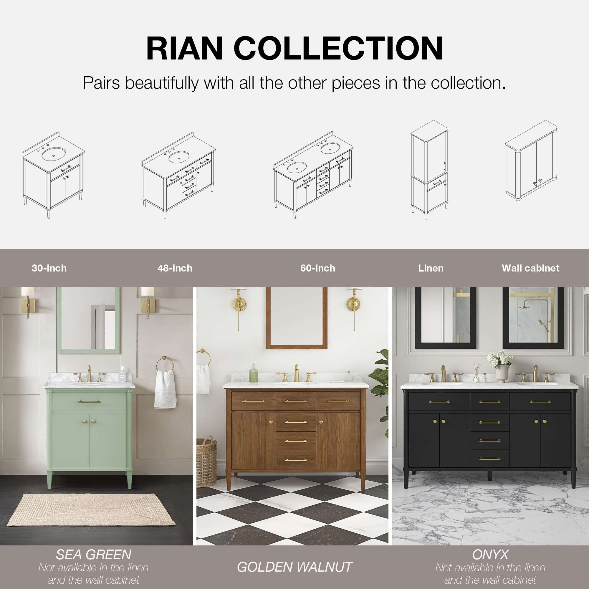 allen + roth RIAN 60WW Bath-Vanity-Combo - View #12