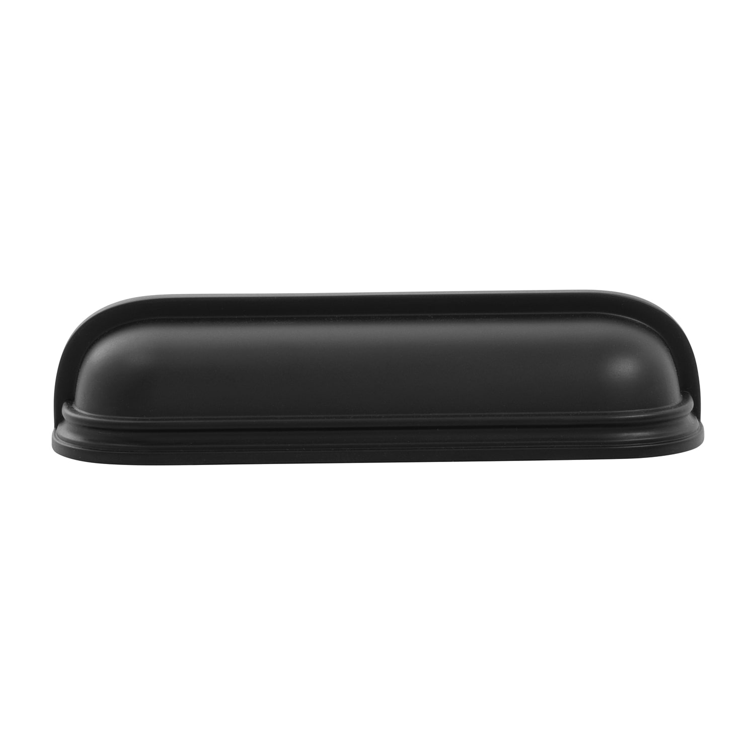 Belwith Keeler B079919-MB Berkshire 3-in or 3-3/4-in , 76mm or 96mm Center to Center Matte Black Dual Mount Oval Cup Drawer Pull