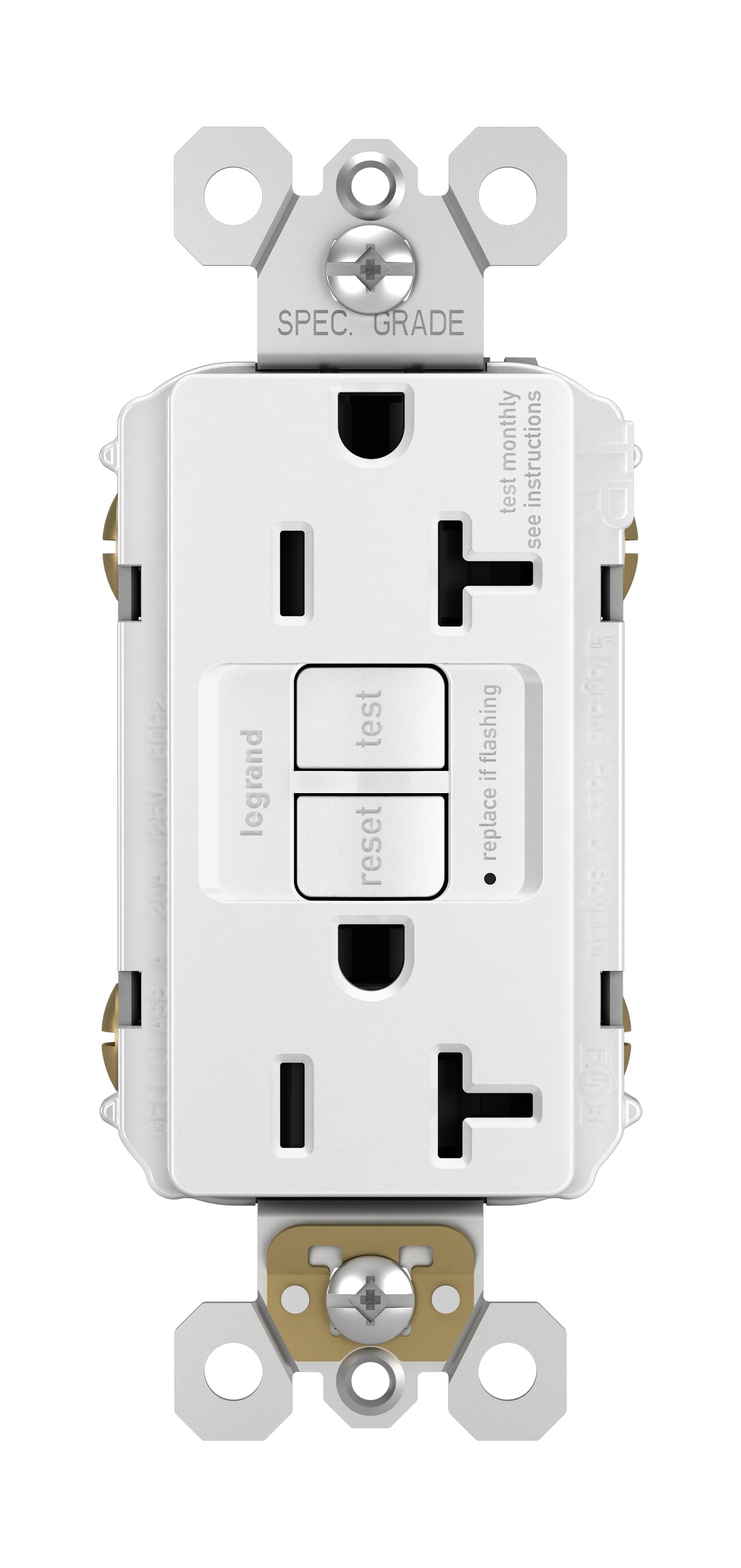 Legrand 2097TRWCCD12 radiant 20 -Amp 125-volt Tamper Resistant GFCI Residential/Commercial Decorator Outlet , White