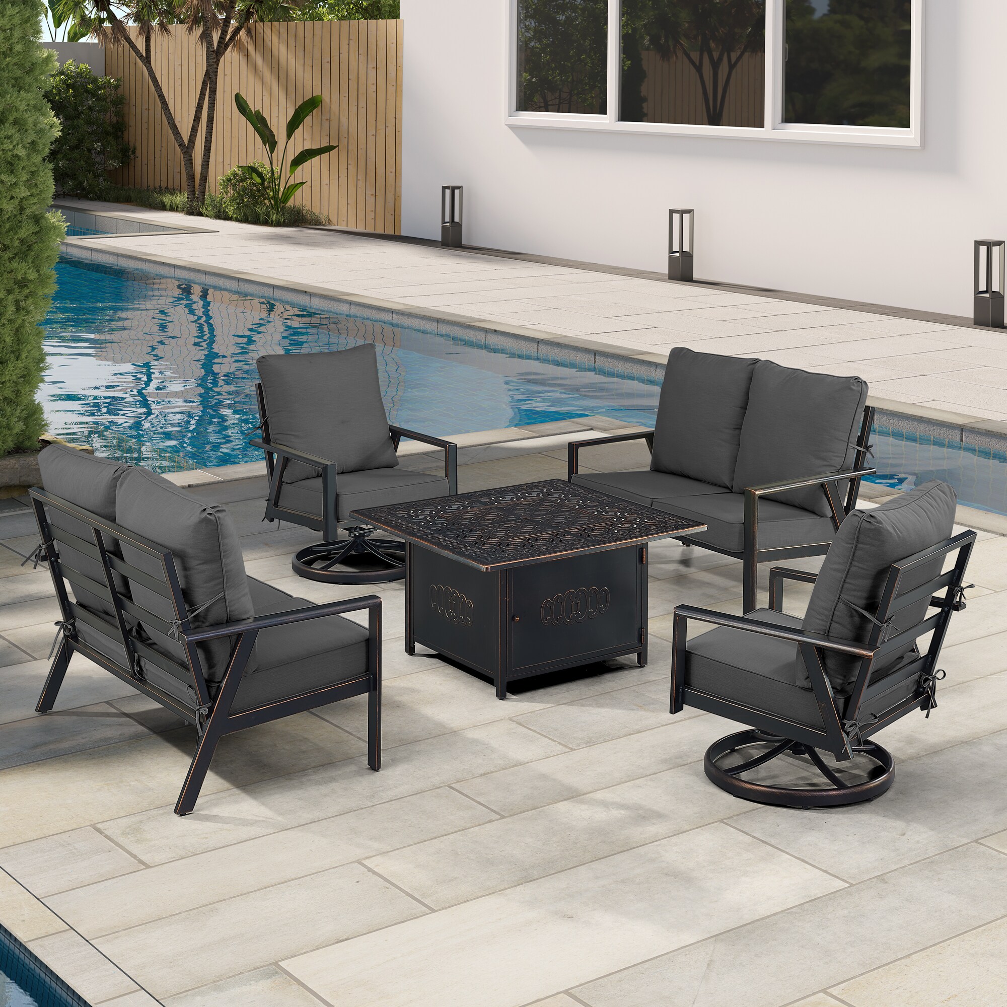 Oakland Living LUX2LS2CHRONINBKCUA Patio-Conversation-Sets - View #3