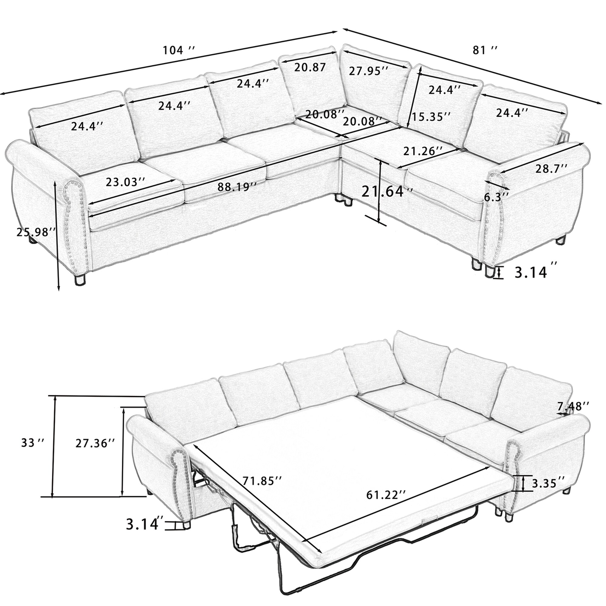 SINOFURN SYA370149BK Sofas-Loveseats - View #7