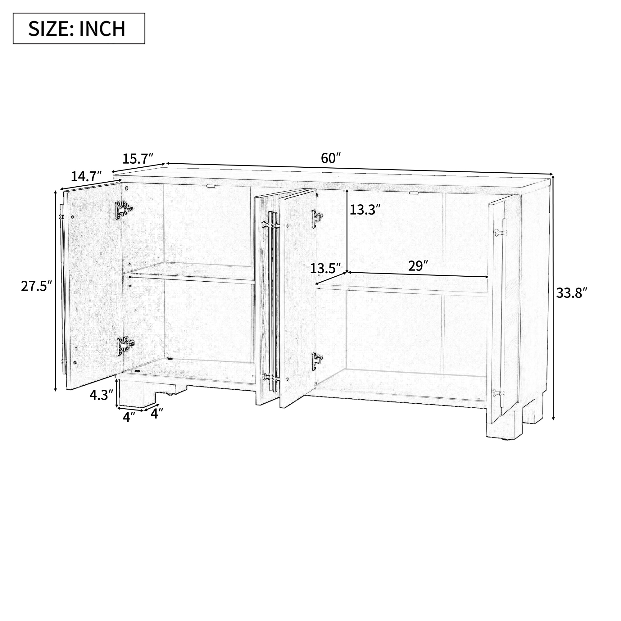 SINOFURN SYA010300WT Dining-Kitchen-Storarge - View #4