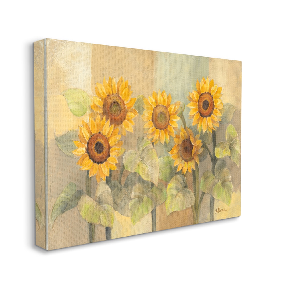 3 Stretched Canvas Ready To Hang Black White Yellow Sunflower Opening Wall Art 