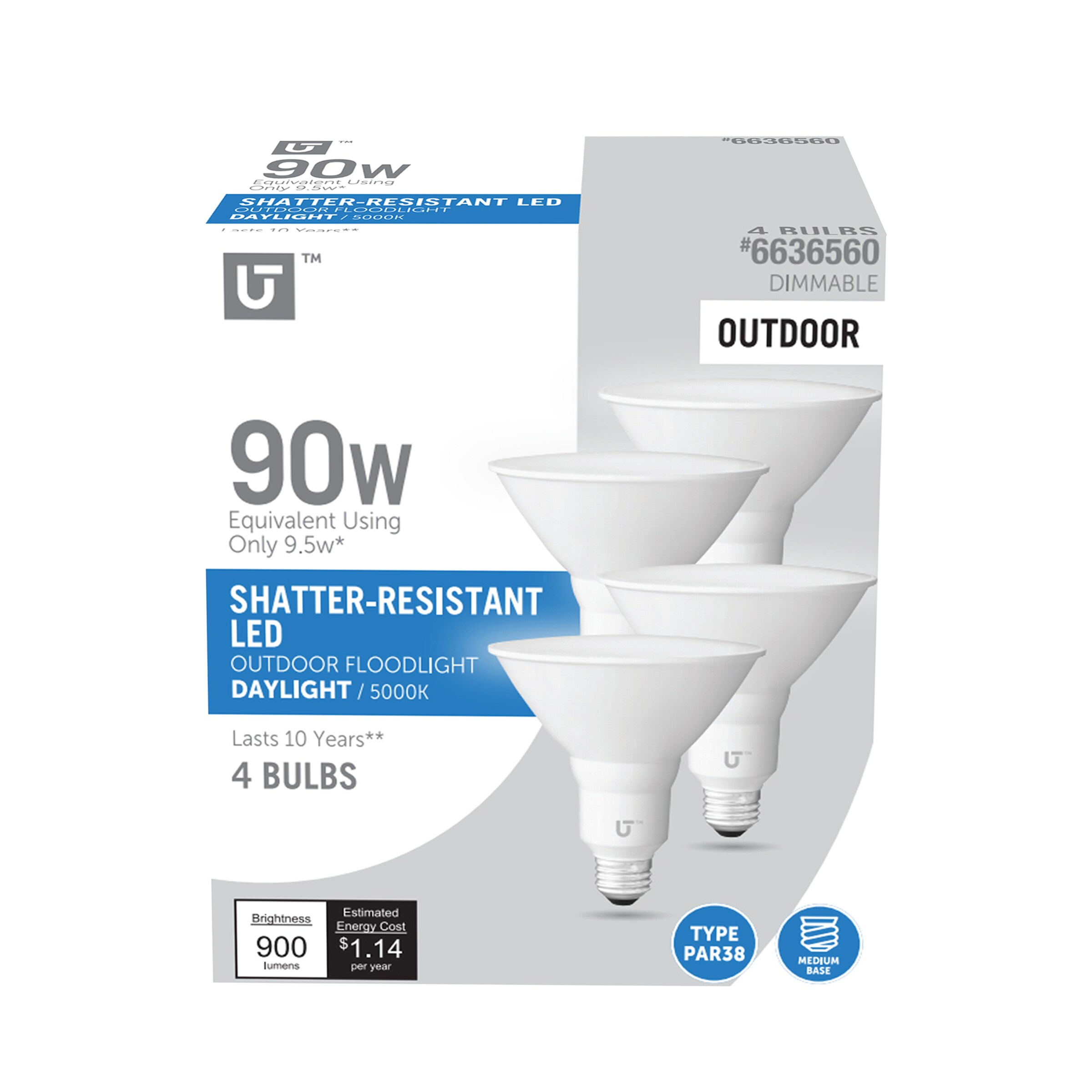 Utilitech 90 -Watt EQ PAR38 Daylight Medium screw base E26 Dimmable LED ...