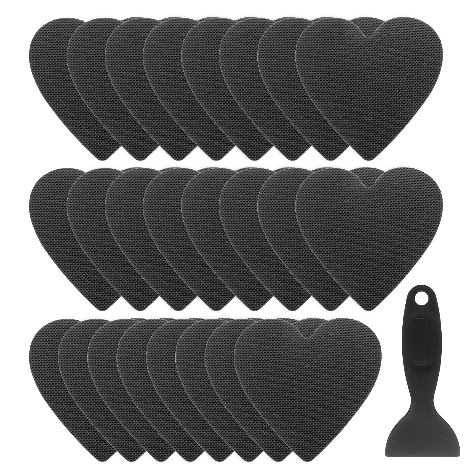 Harfington 24pcs Non Slip Bathtub Stickers Bath Shower Floor 4 Inch Anti-Slip Adhesive Sticker Tape Heart Style Decals with Scraper for Bathroom Kitchen Bathtub Treads Stairs Black #S26011400UX8690