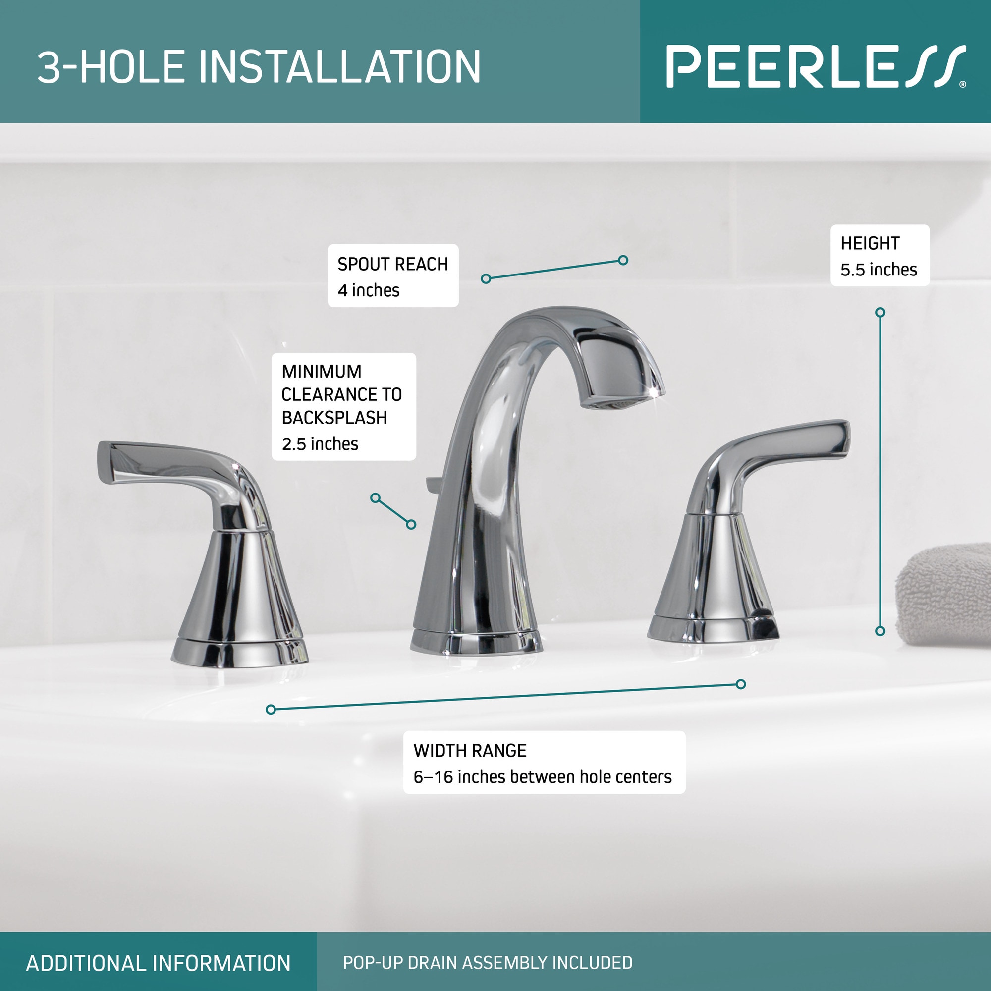 Peerless P3535LF Lavatory-Faucets - View #3