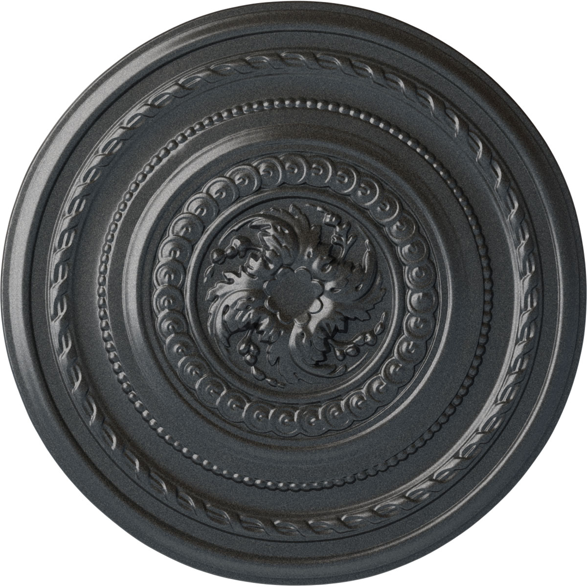 Ekena Millwork CM26PEPES Pearl 26.25-in W x 26.25-in L Painted Pewter Polyurethane Whole Ceiling Medallion