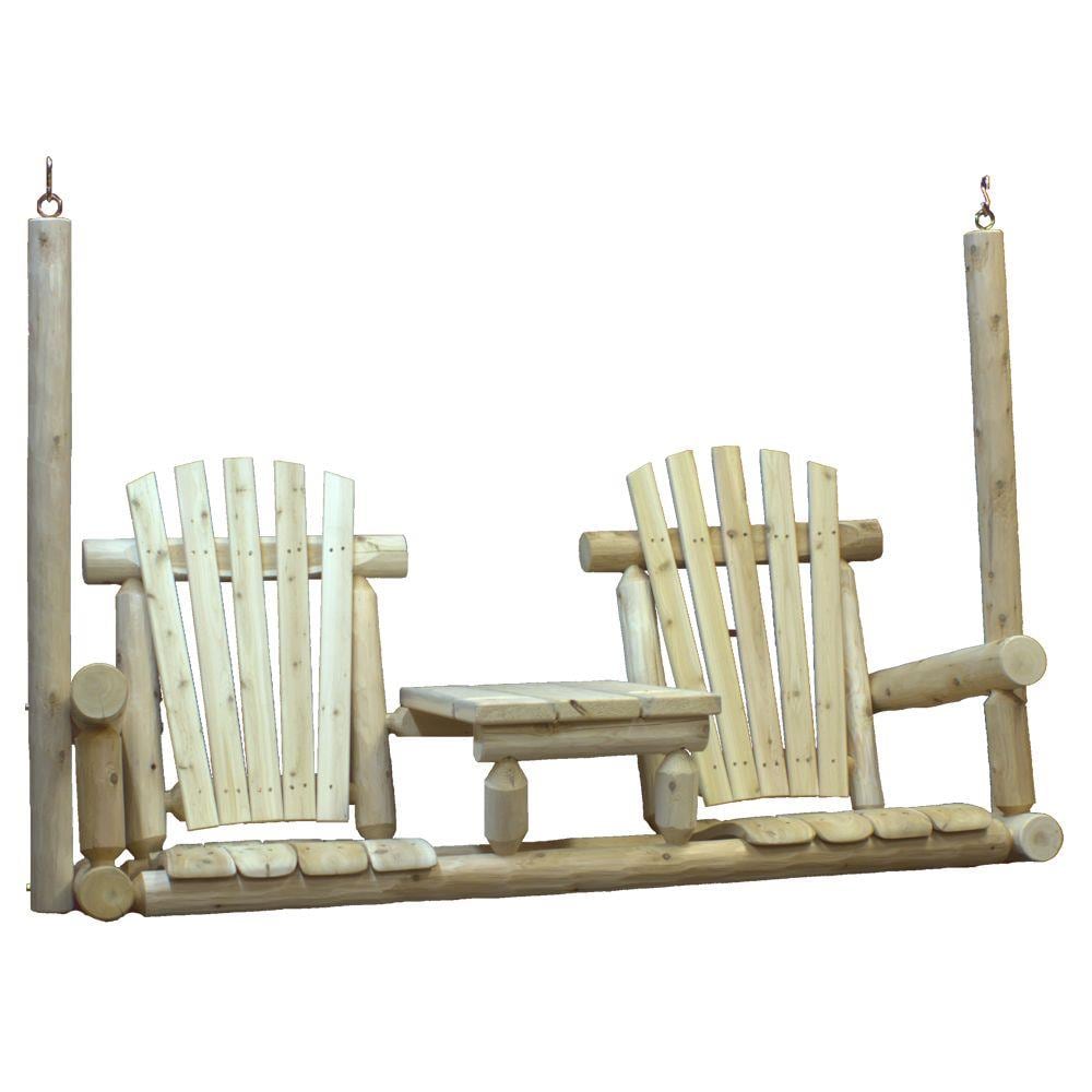 Lakeland Mills 2-person Natural Cedar Wood Outdoor Swing at