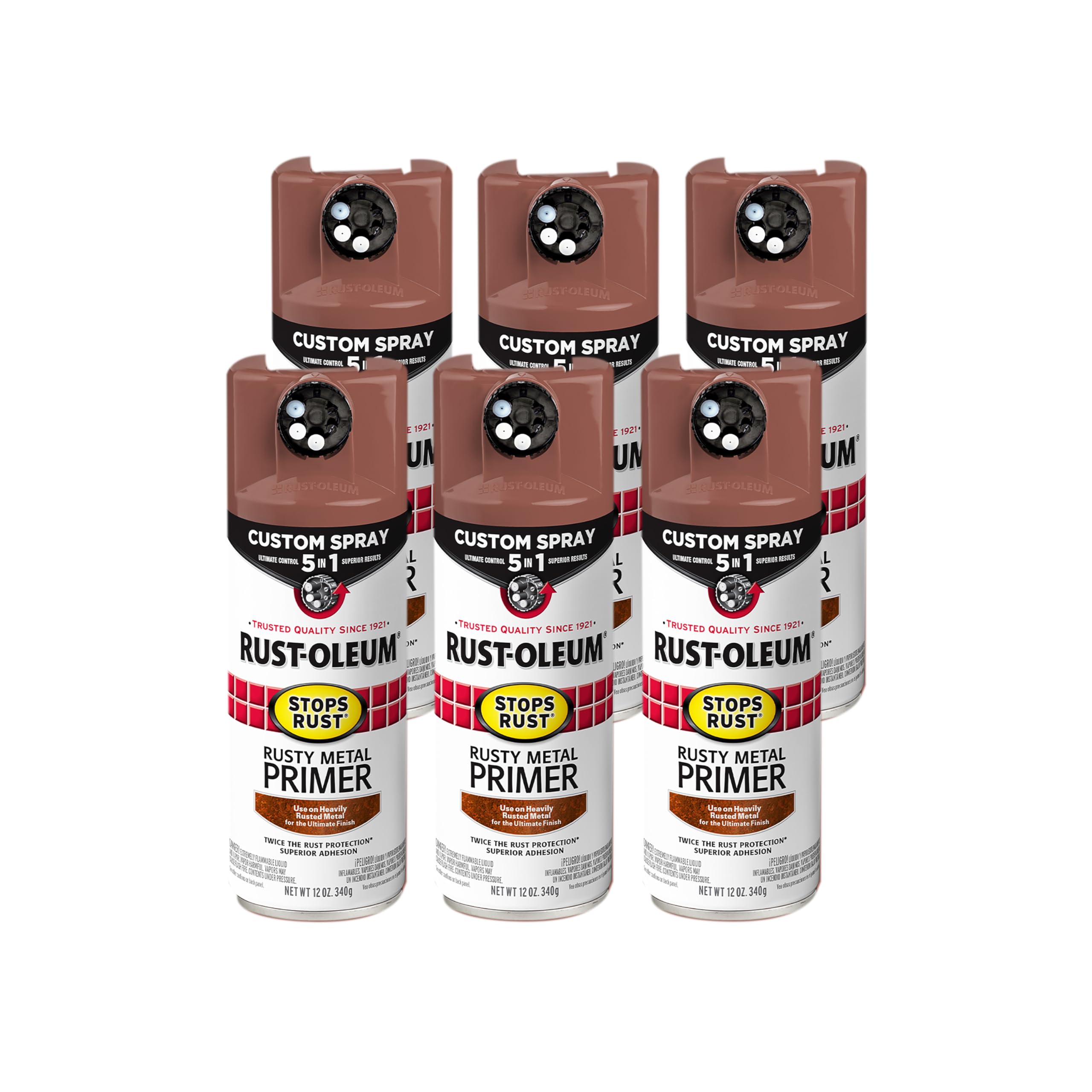 Rust-Oleum 384755-6PK Stops Rust Custom Spray 5-in-1 Rusty Metal Primer ...