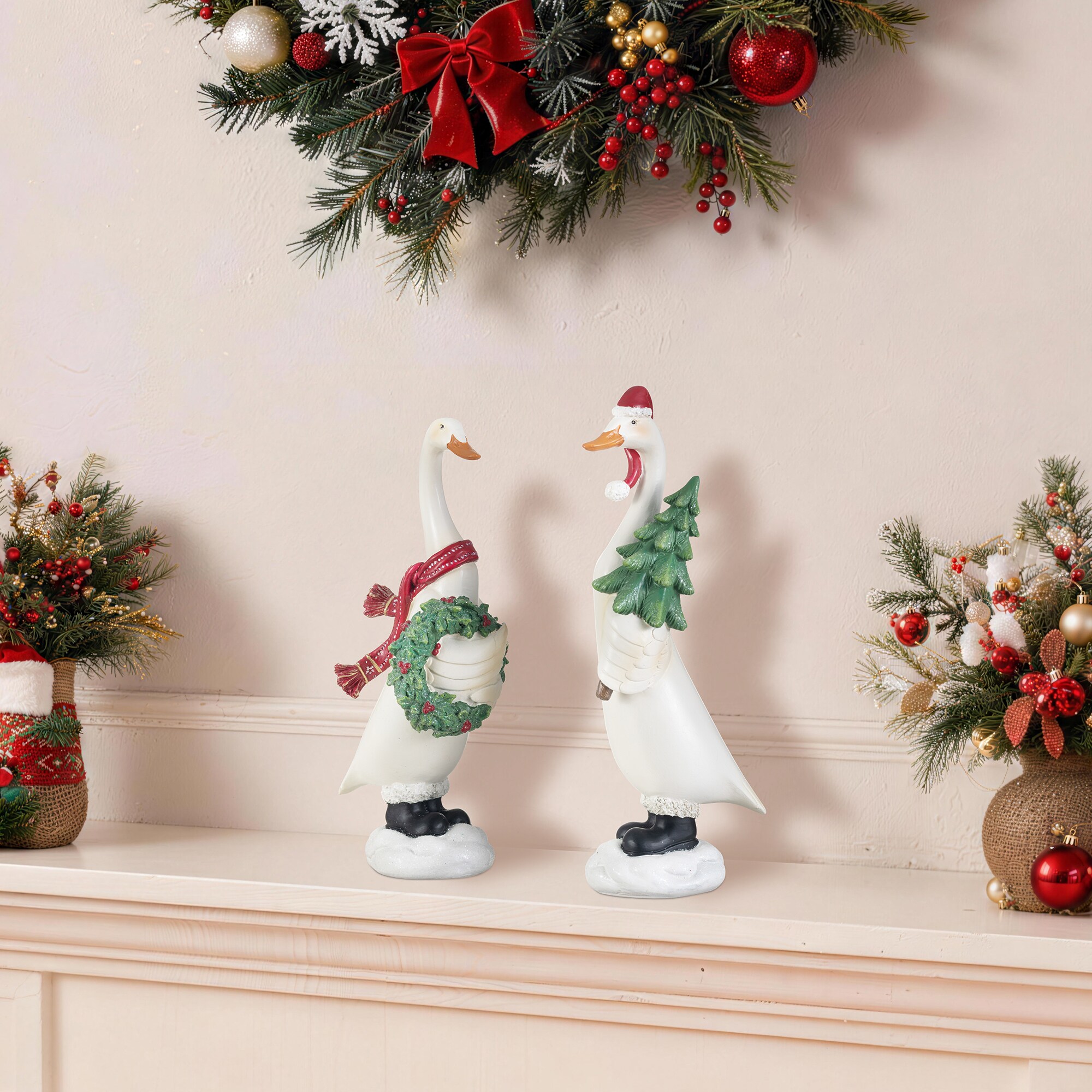 Glitzhome 9.75-in Tree Figurine in the Christmas Decor department