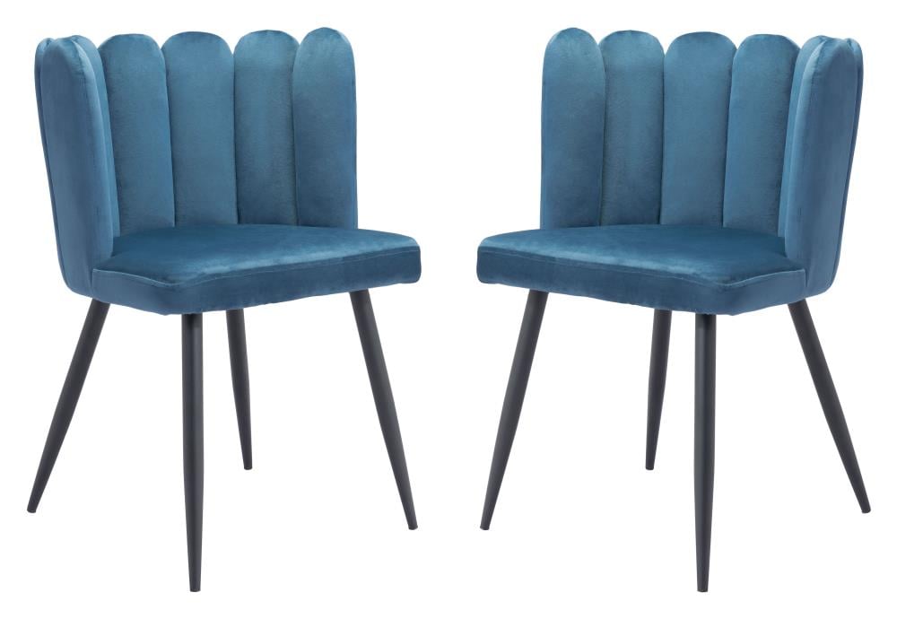 Zuo Modern 101525 Set of 2 Adele Contemporary/Modern Polyester/Polyester Blend Upholstered Dining Side Chair (Metal Frame)