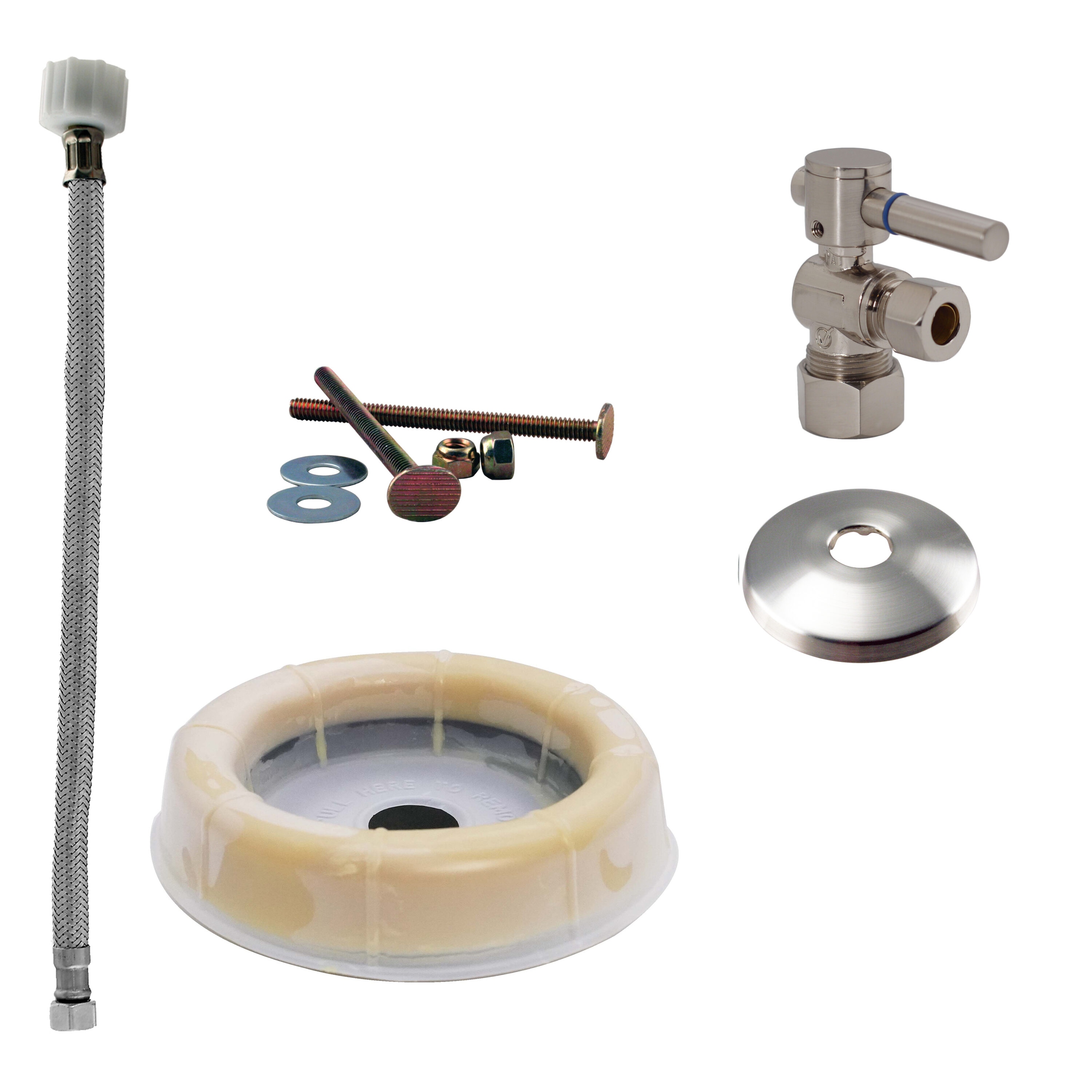 WESTBRASS D1612TBL-07 Satin Nickel Toilet assembly kit