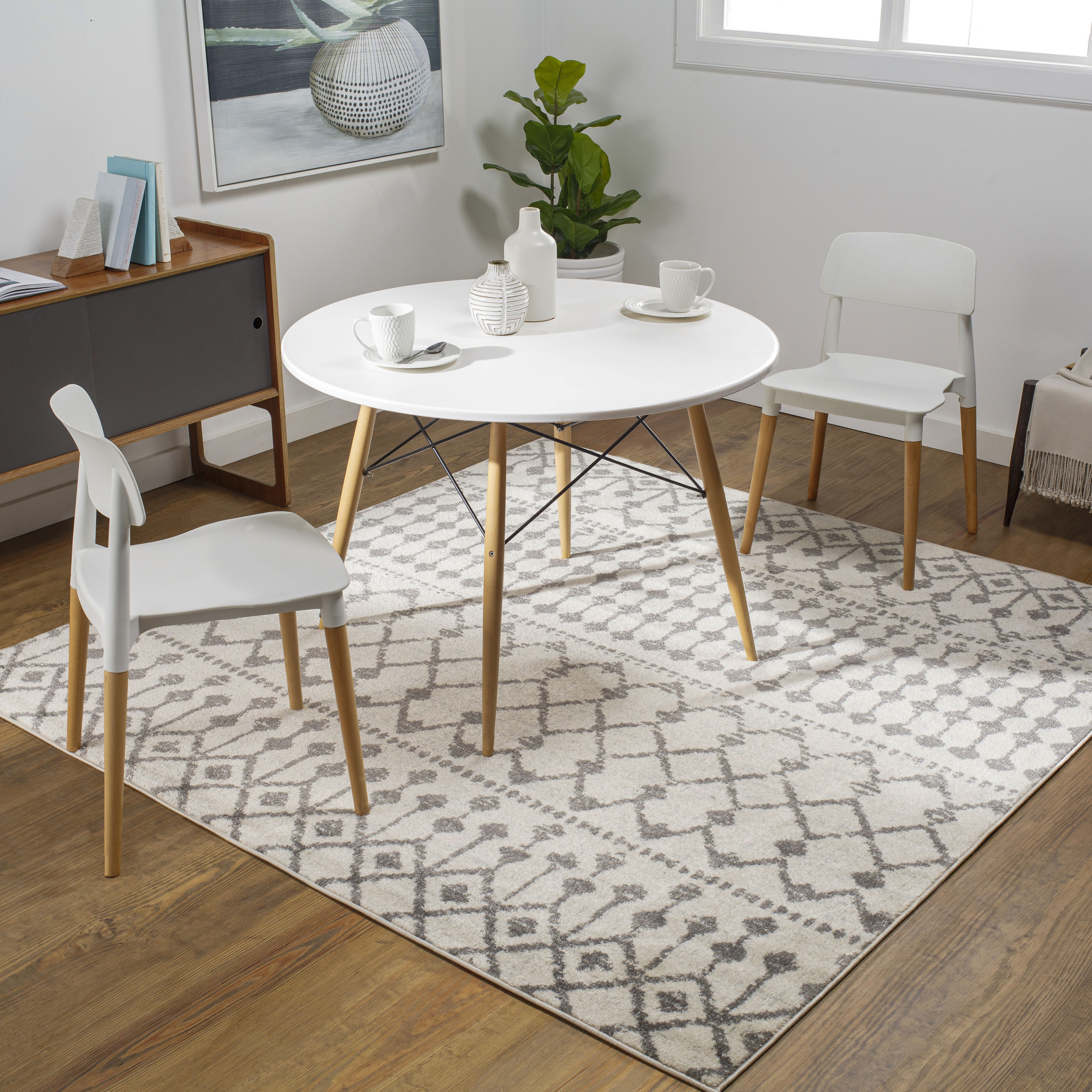 Livabliss CHE2319-67SQ Chester 7 x 7 (ft) Polypropylene Khaki Square Indoor Medallion Global Area rug