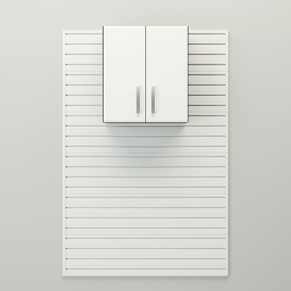 Flow Wall FWC-CD02-1W Wall Cabinet - White 26-in White Composite Multipurpose Storage rail cabinet