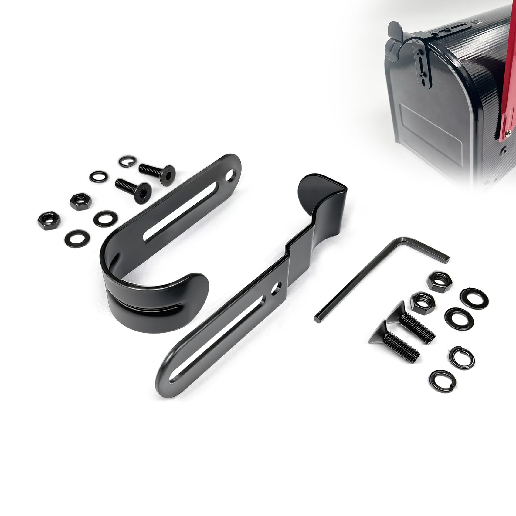 Adrinfly Mailbox Latch and Handle Kit Thickened Replacement Set for Easy Installation and Durable Solid Construction Black #LAD0818D306