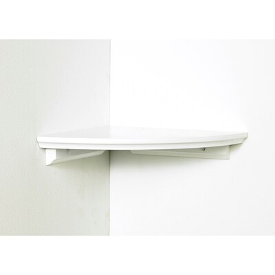 Style Selections White Corner Bracket Shelf 10-in L x 10-in D (1 Decorative Shelf) Lowes.com