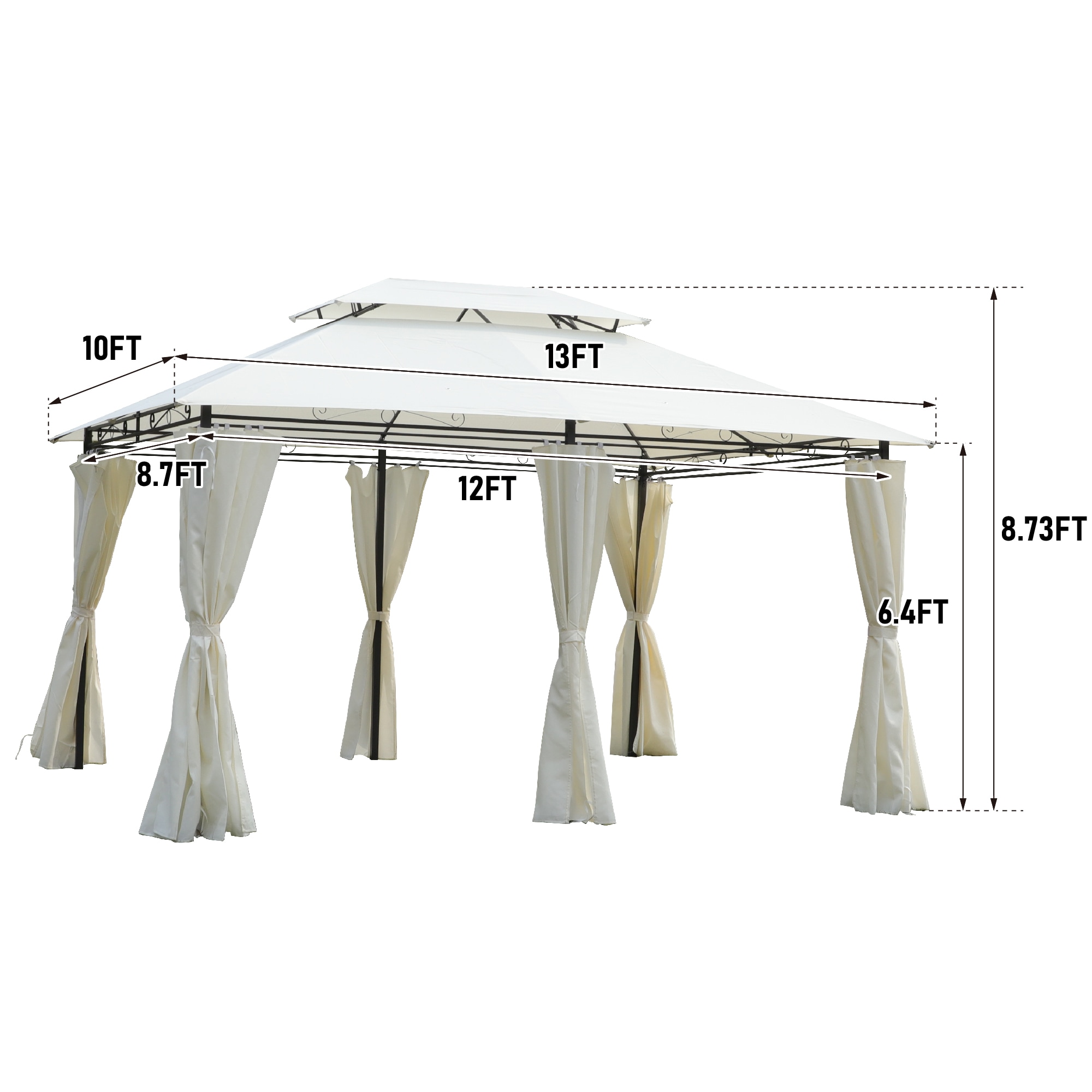 LIVIZA GAZBEP892BE Wood-Resin-Gazebos - View #2