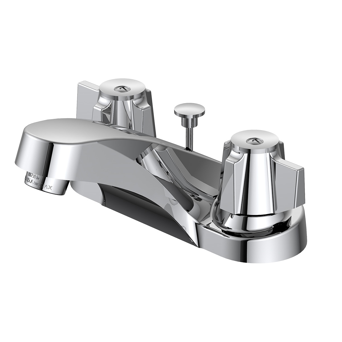 EZ-FLO 10282LF Traditional Chrome 4-in centerset 2-handle Low-arc Residential Handle Bathroom Sink Faucet with Drain with Deck Plate