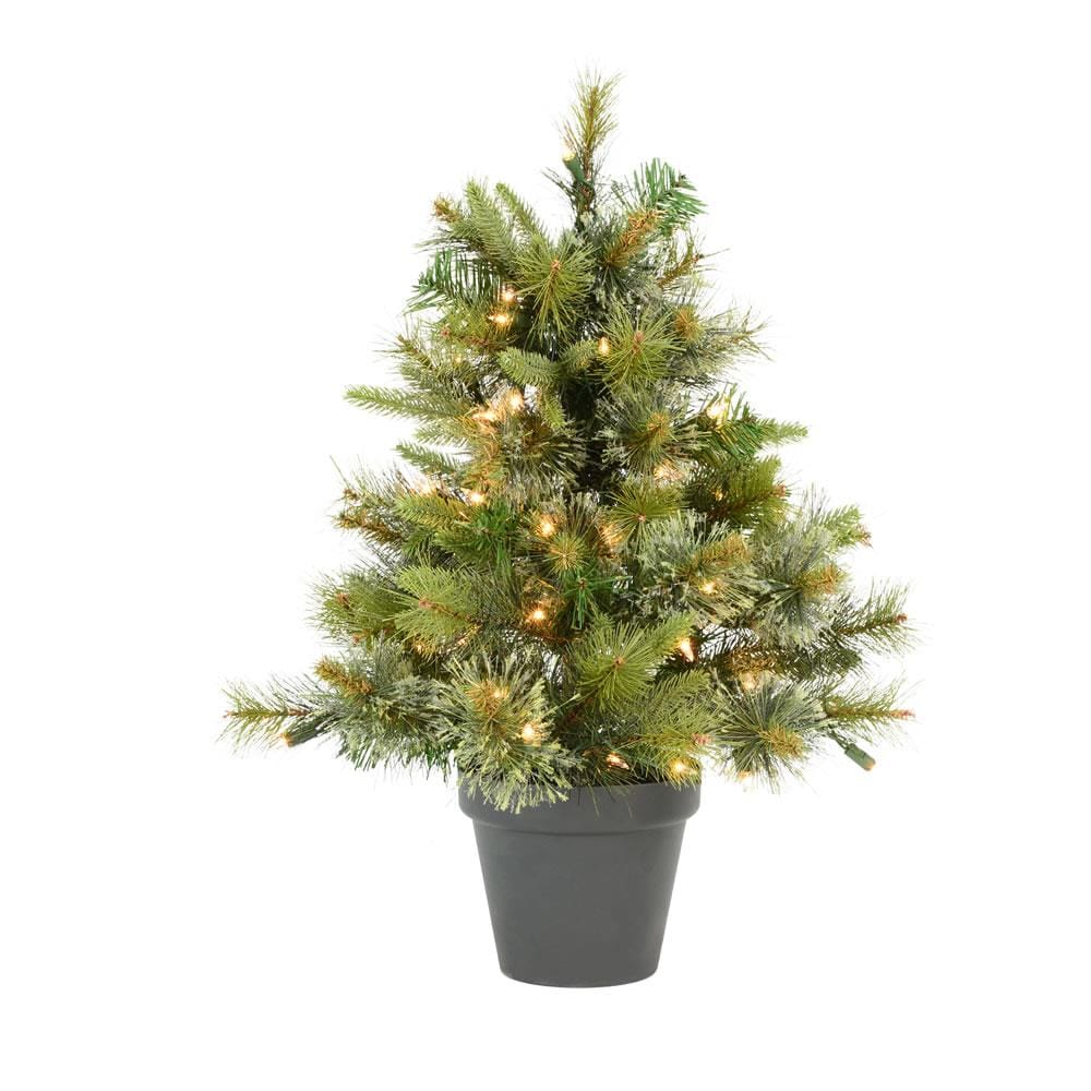 Vickerman A118225LED 2-Feet Pre-lit Artificial Christmas Tree with White LED Lights